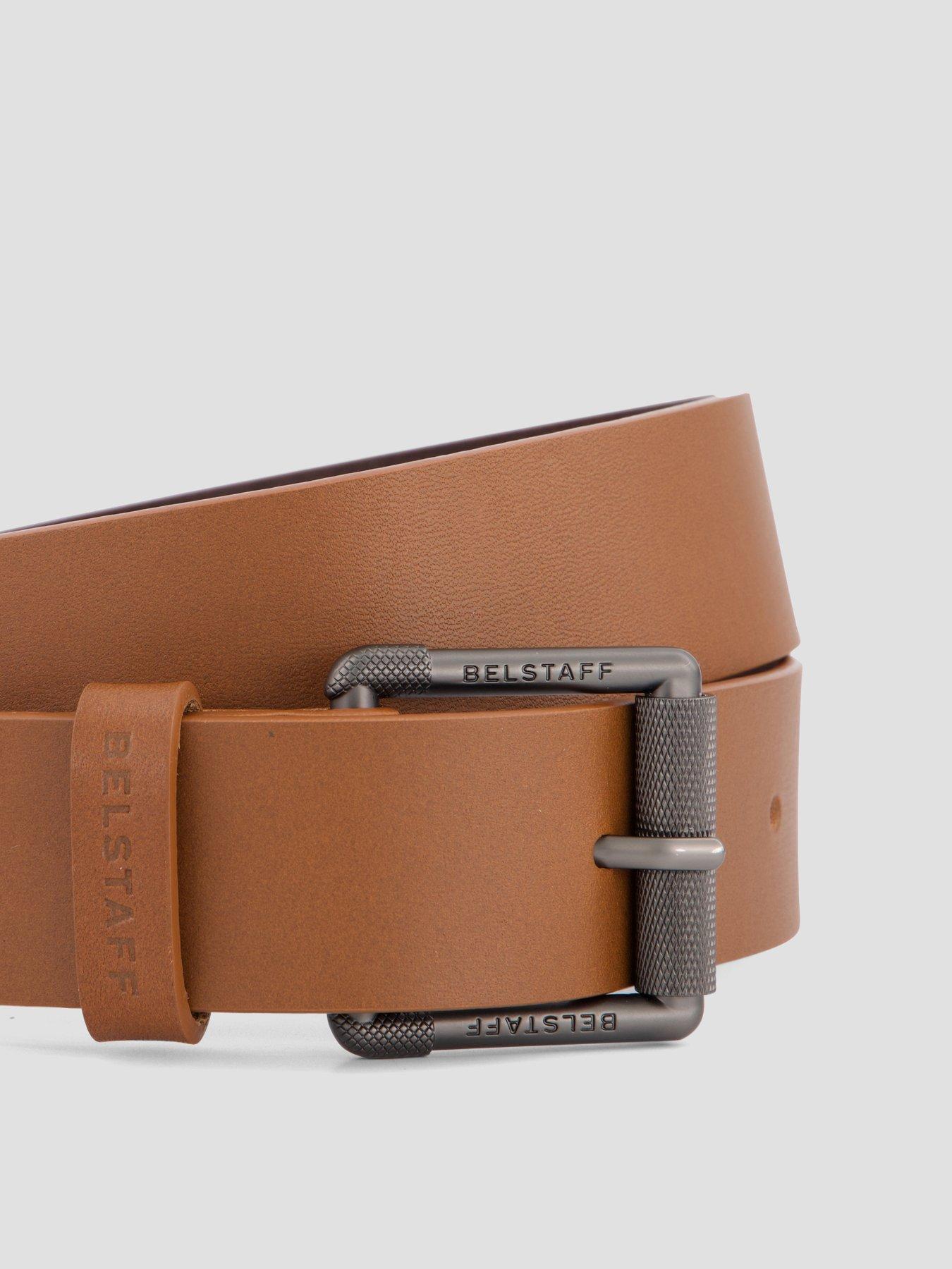 Image 2 of 5 of Belstaff Roller Buckle Leather Belt - Brown