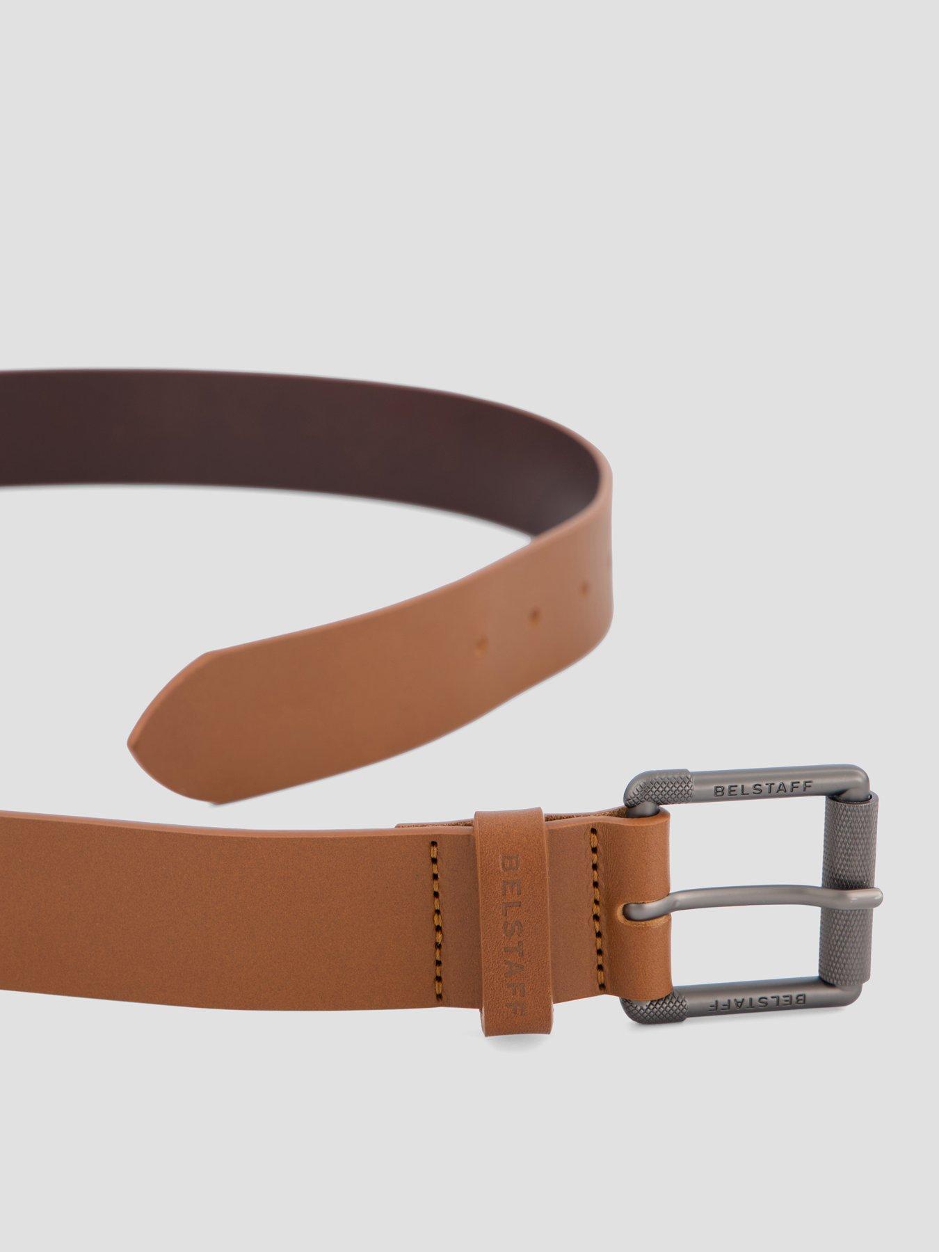 Image 3 of 5 of Belstaff Roller Buckle Leather Belt - Brown