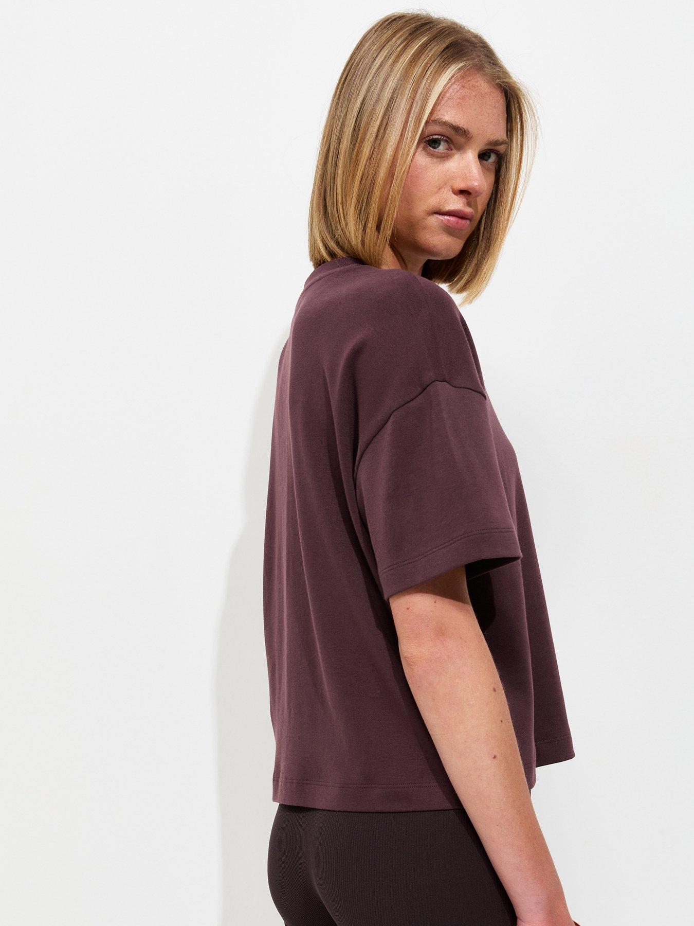 Image 2 of 5 of New Look Premium Dark Brown Heavyweight Cotton Boxy Fit T-shirt