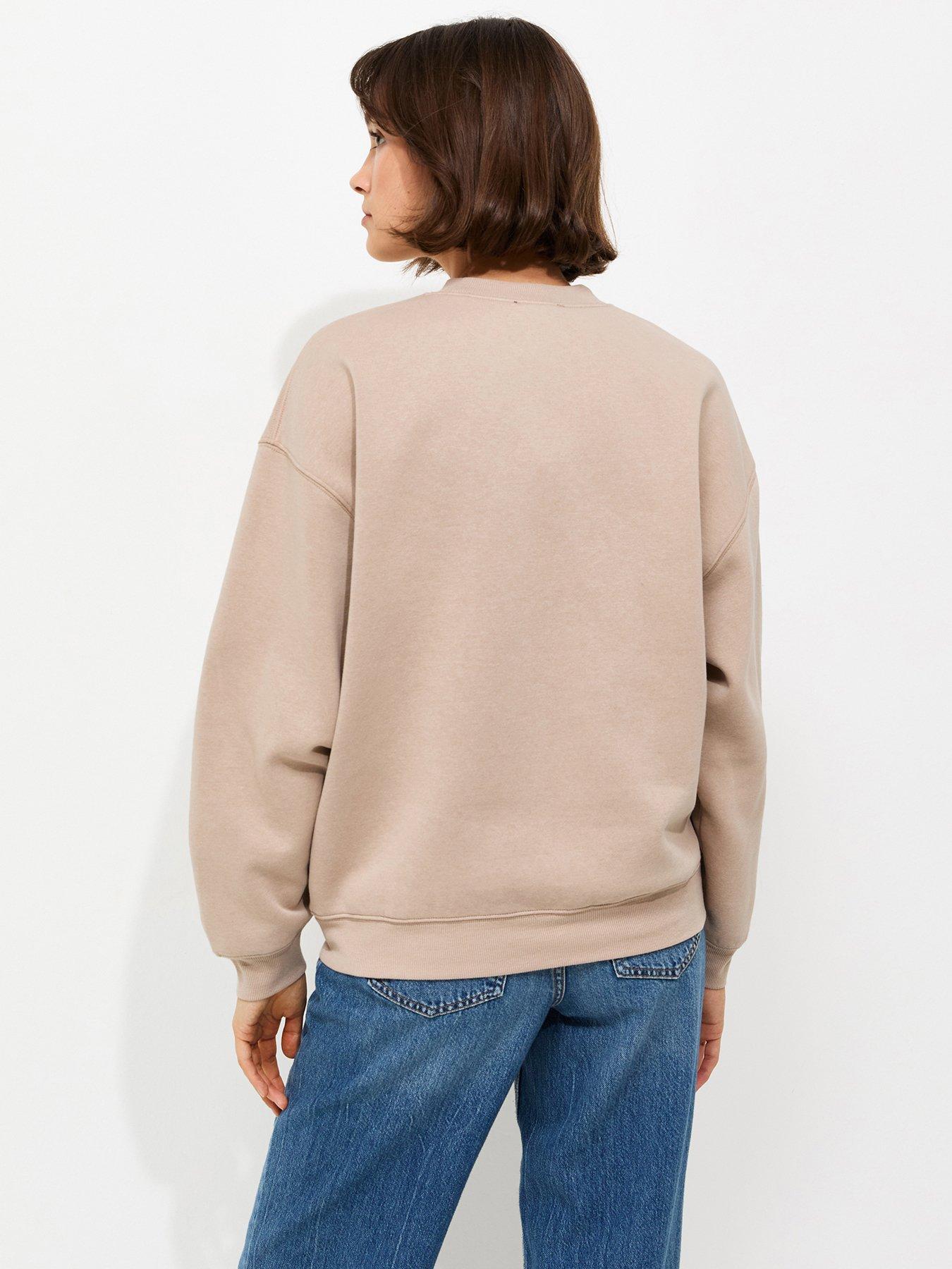 Image 2 of 5 of New Look Cotton Rich Relaxed Co-ord Sweatshirt - Light Brown