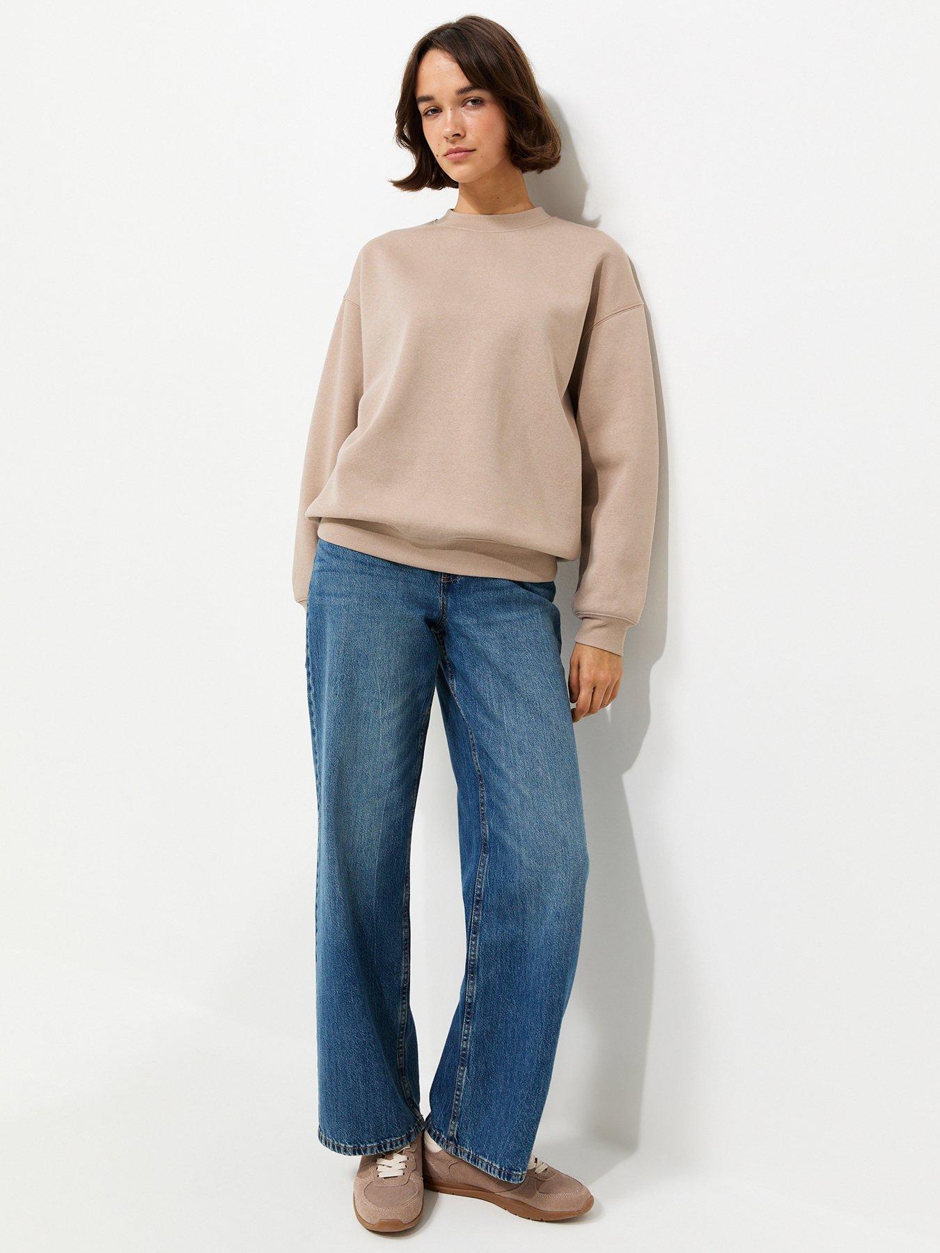 Image 3 of 5 of New Look Cotton Rich Relaxed Co-ord Sweatshirt - Light Brown