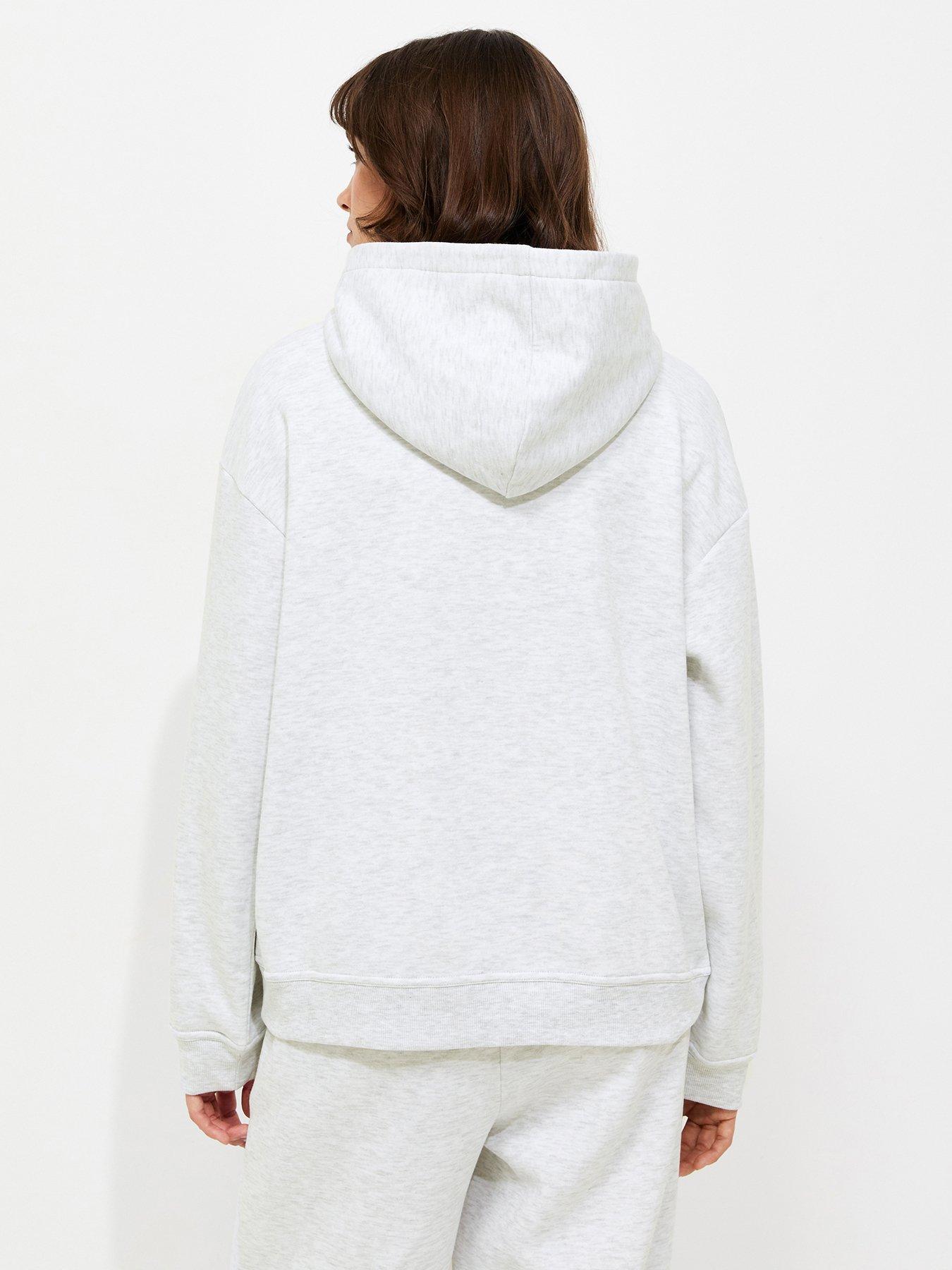 Image 2 of 5 of New Look Marl Cotton Rich Long Sleeve Hoodie - Grey