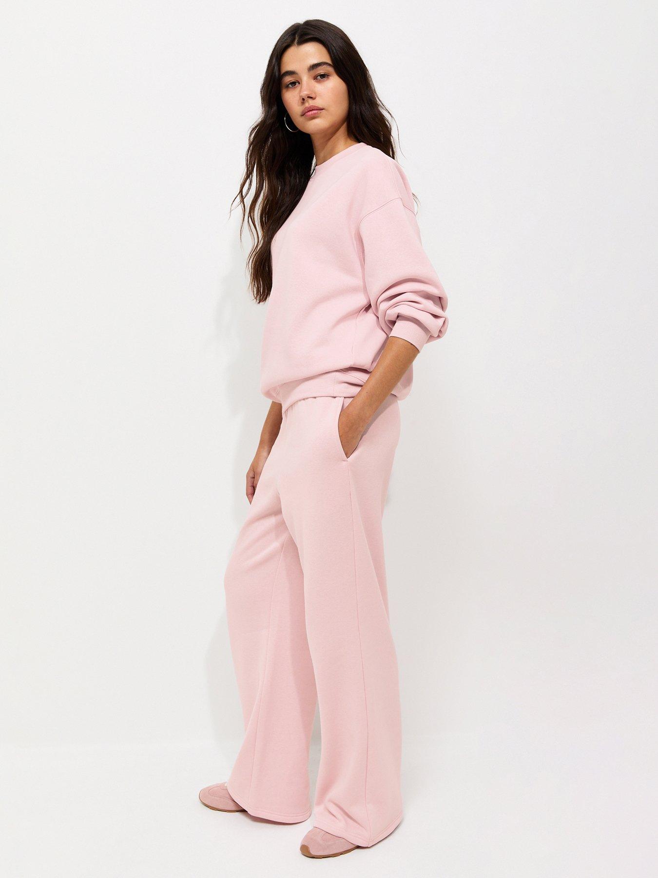 New Look Light Pink Cotton Rich Wide Leg Joggers