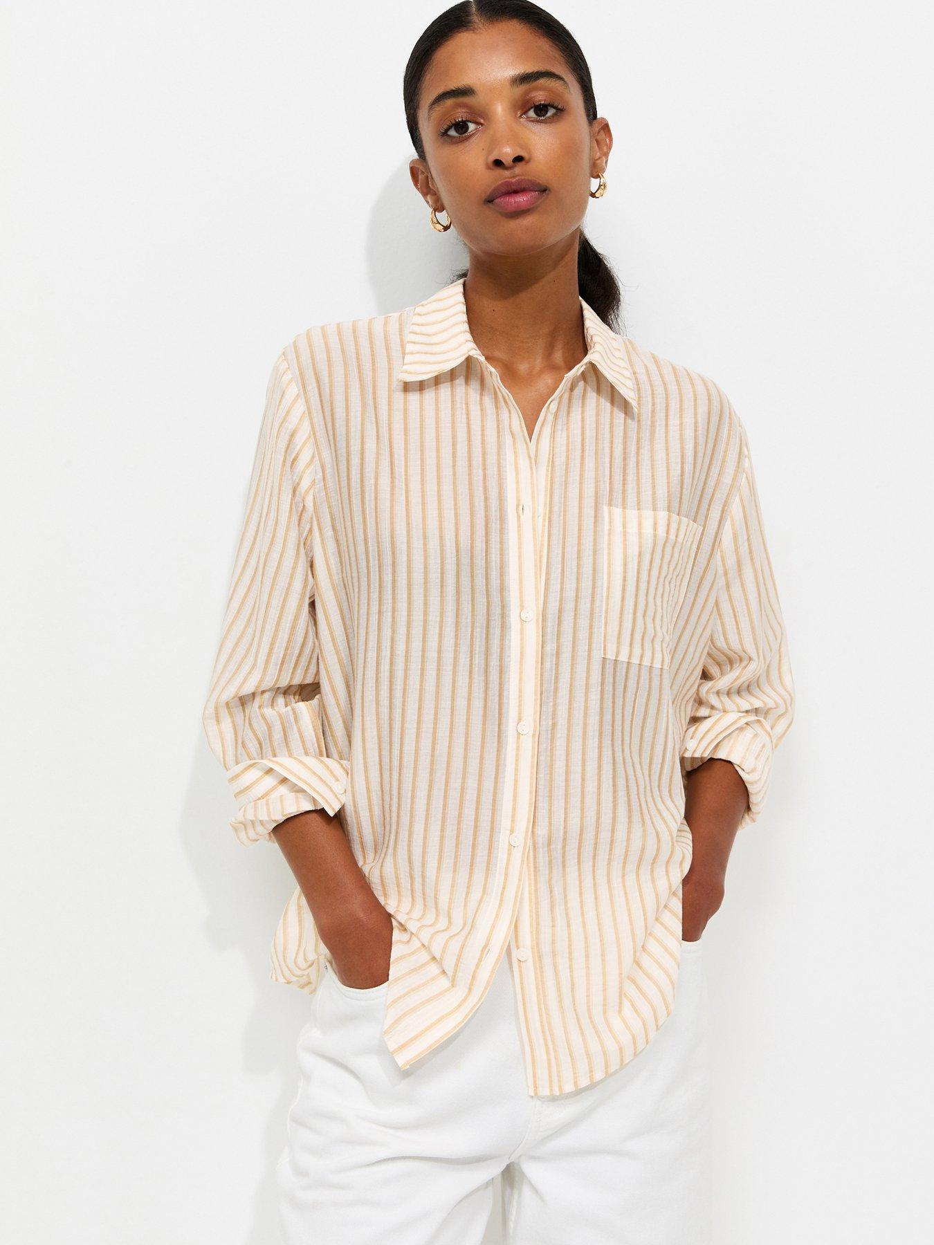 New Look Striped Long Sleeve Shirt - Yellow