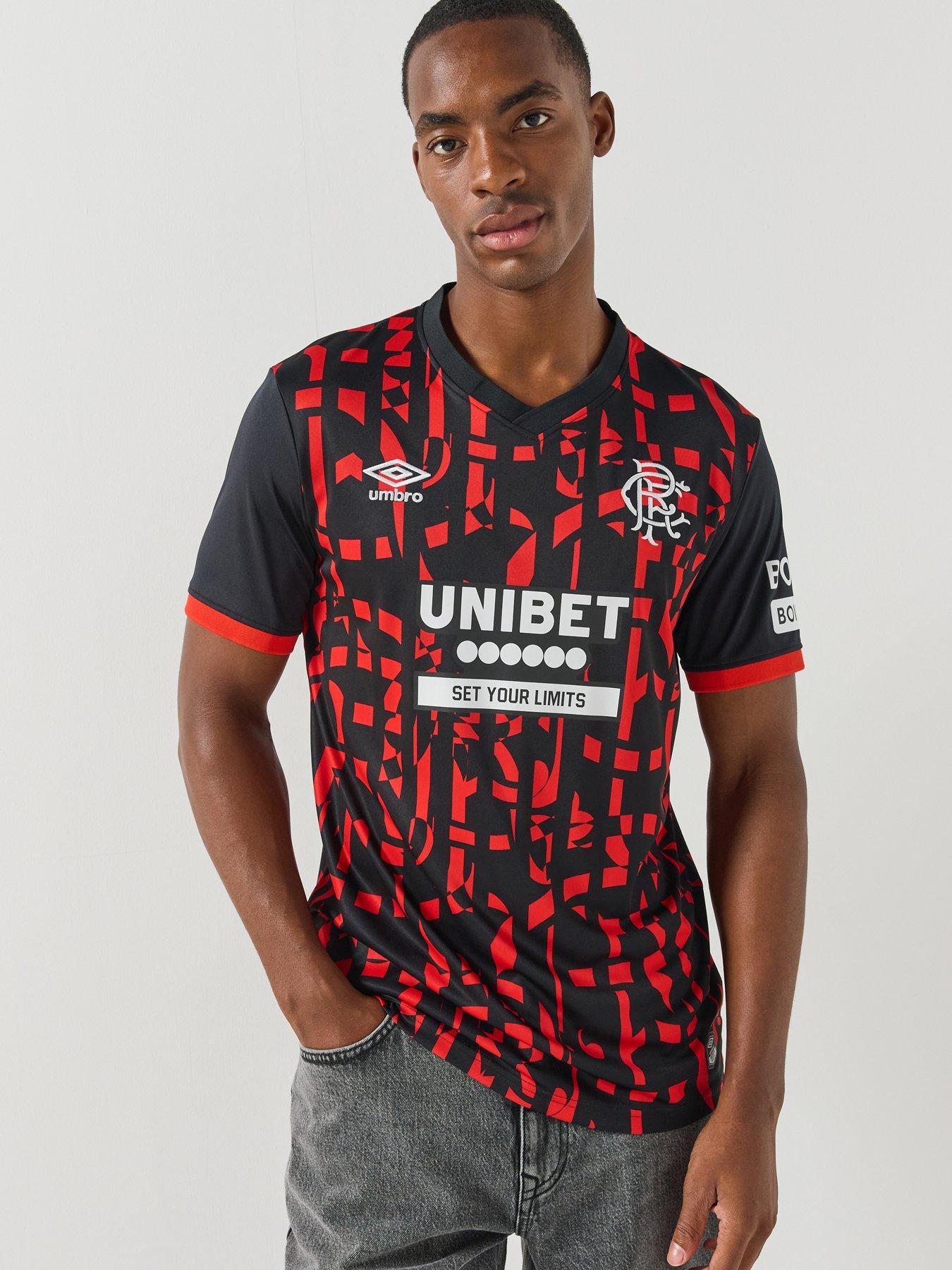 Umbro Rangers Mens 26/27 Third Stadium Replica Shirt - Black/Red