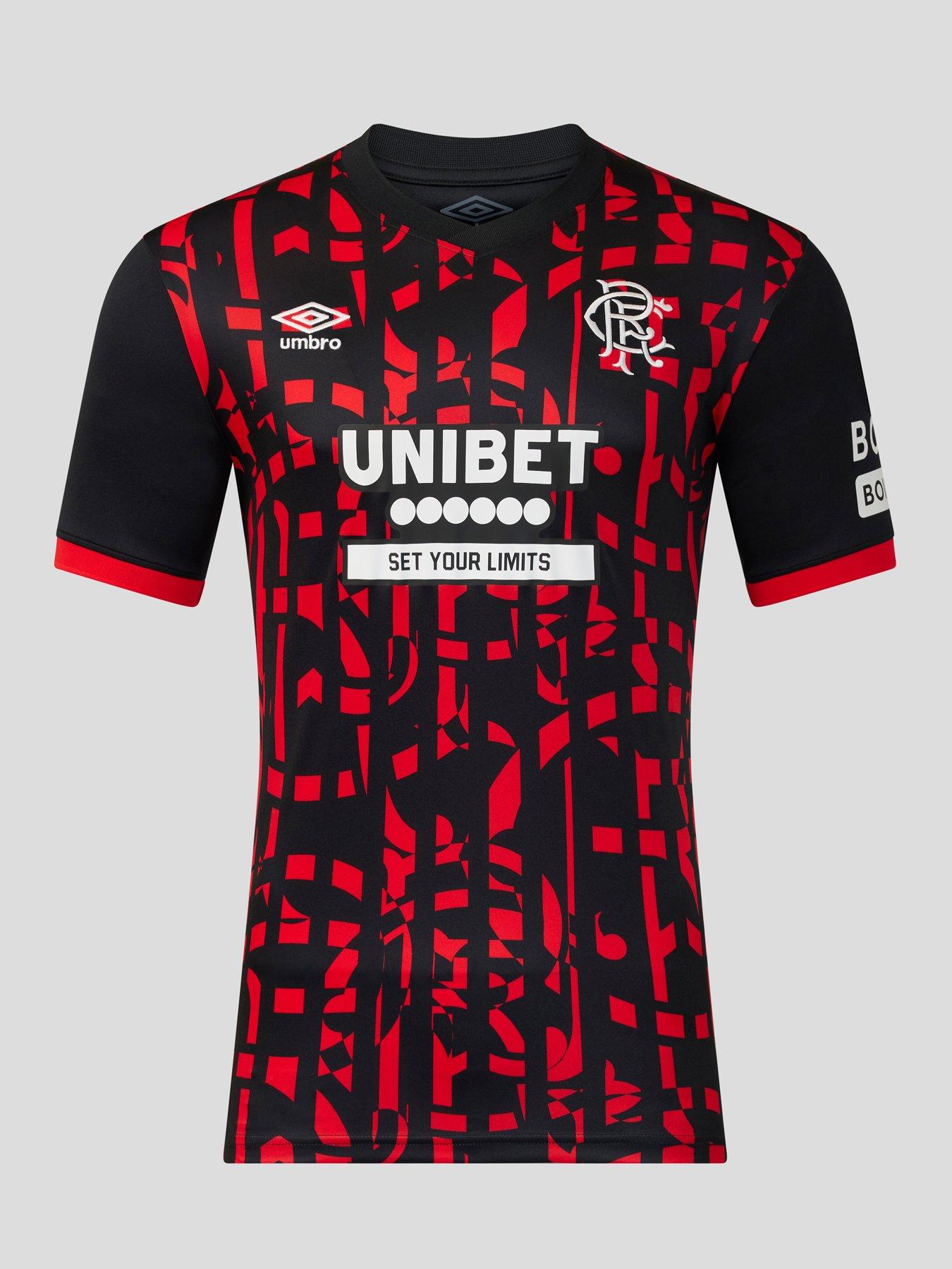 Umbro Rangers Mens 26/27 Third Stadium Replica Shirt - Black/Red