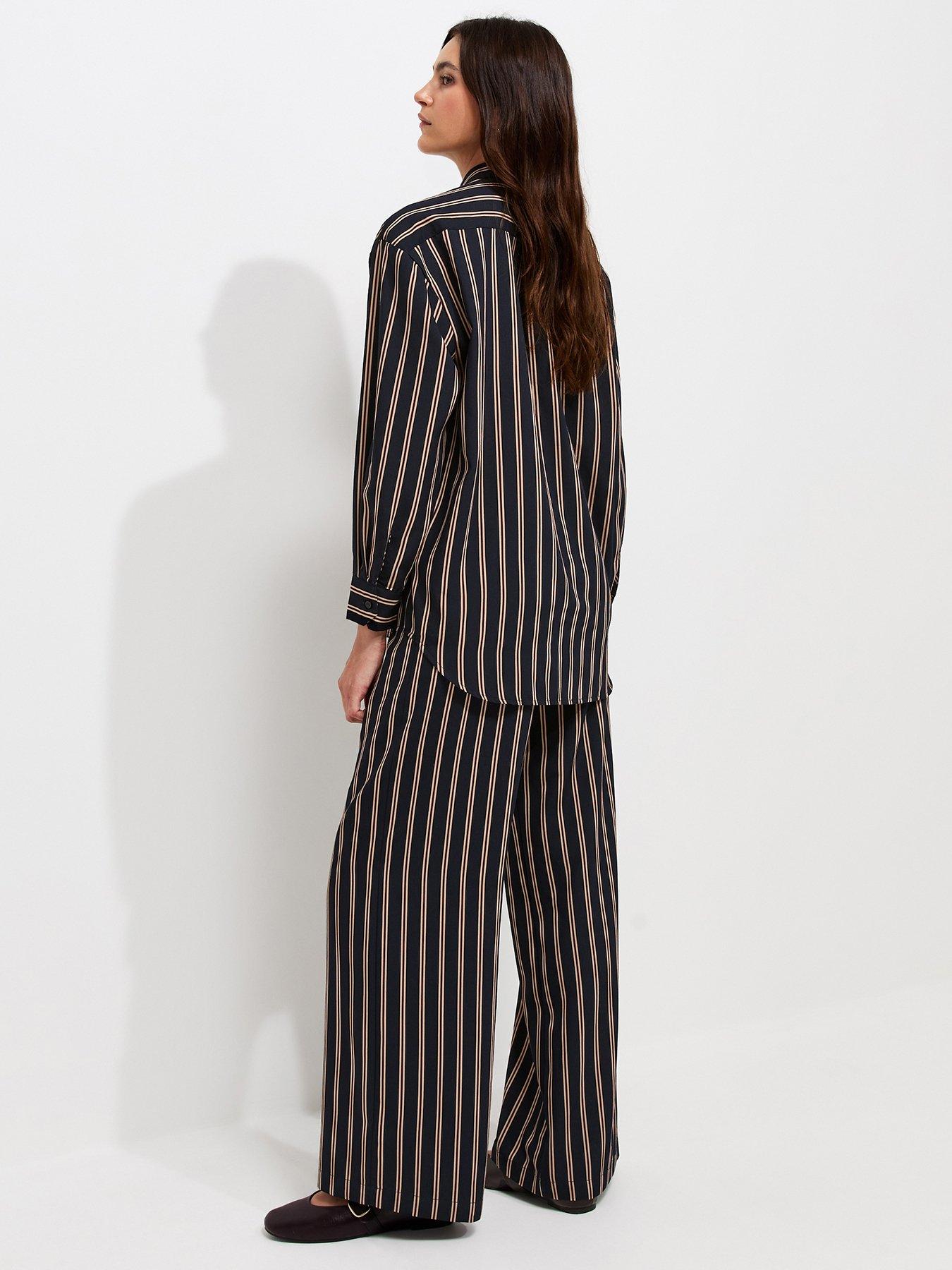 Image 2 of 6 of New Look Woven Striped Oversized Co-Ord Shirt - Blue