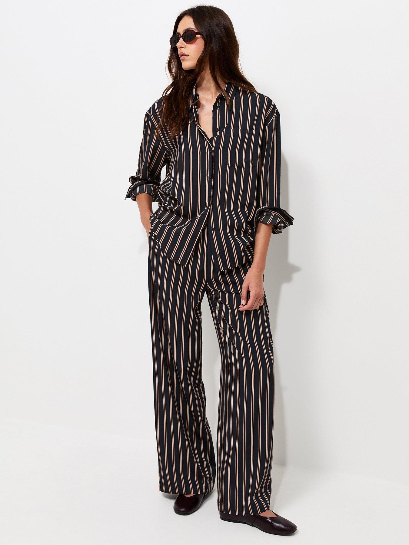 Image 3 of 6 of New Look Woven Striped Oversized Co-Ord Shirt - Blue