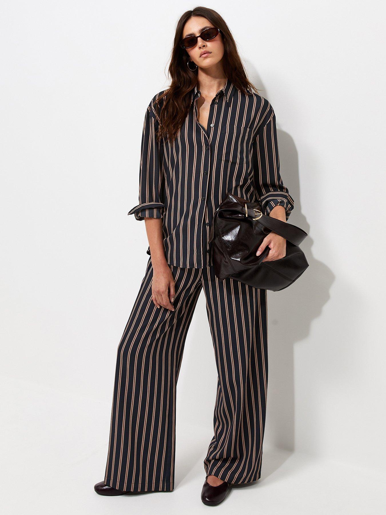 Image 4 of 6 of New Look Woven Striped Oversized Co-Ord Shirt - Blue