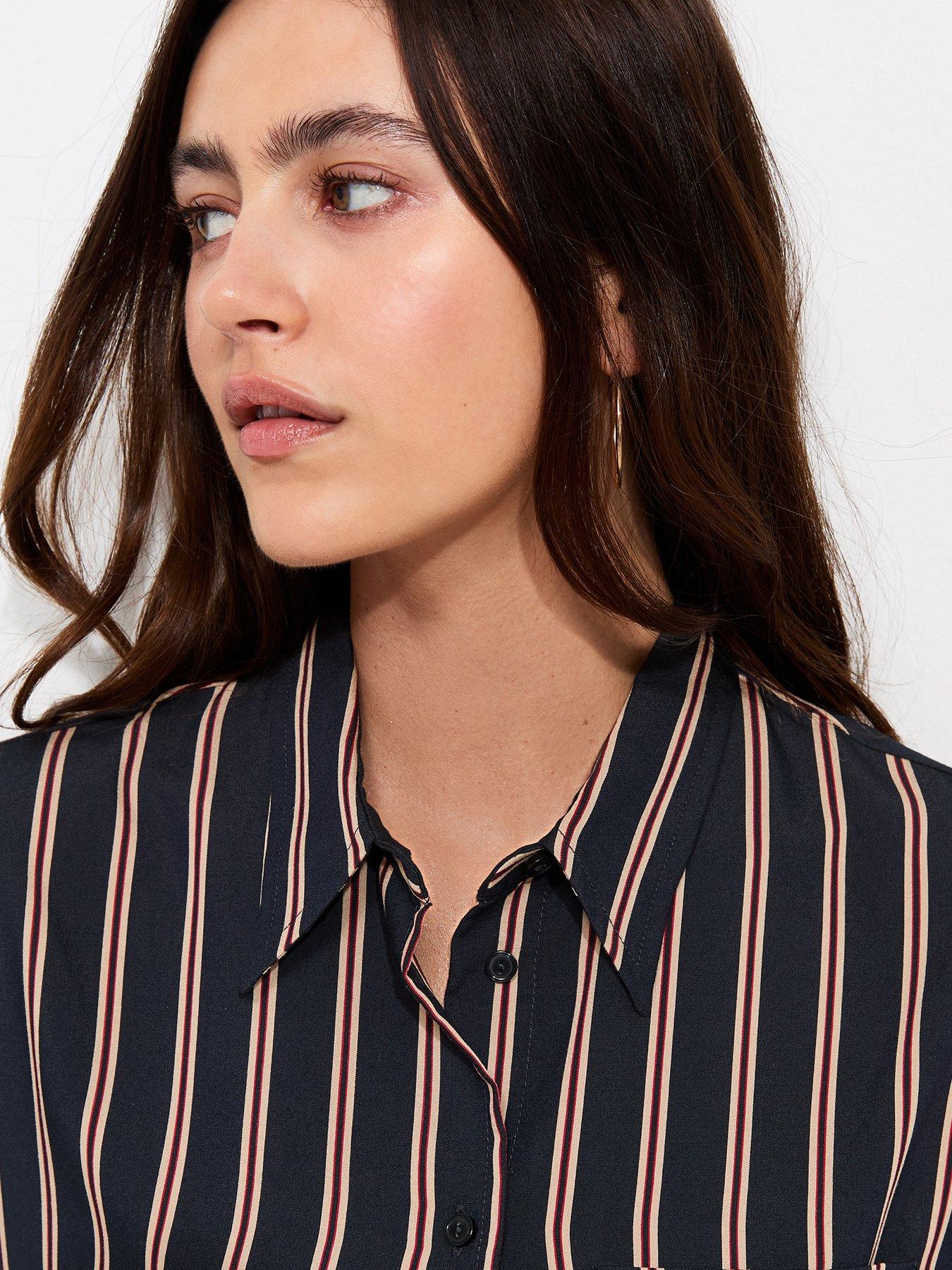 Image 5 of 6 of New Look Woven Striped Oversized Co-Ord Shirt - Blue