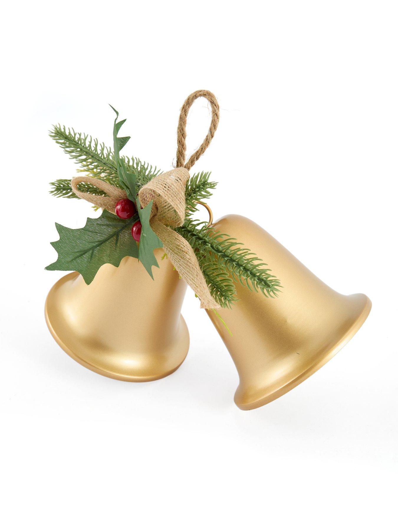 Image 6 of 7 of Festive Gold Twin Metal Bells Christmas Tree&nbsp;Decoration&nbsp;- 30cm