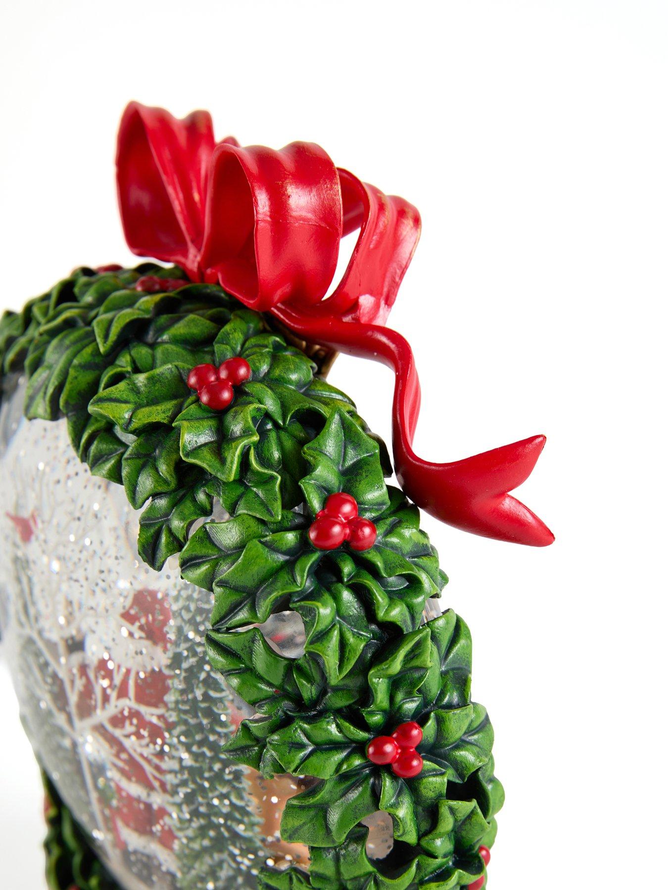 Image 6 of 7 of Festive Santa Wreath Water Spinner Christmas Decoration&nbsp;- 21cm