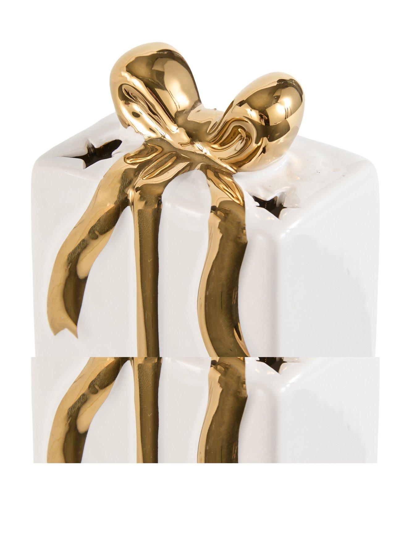 Image 5 of 7 of Festive Pack Of 2 Lit Ceramic Presents