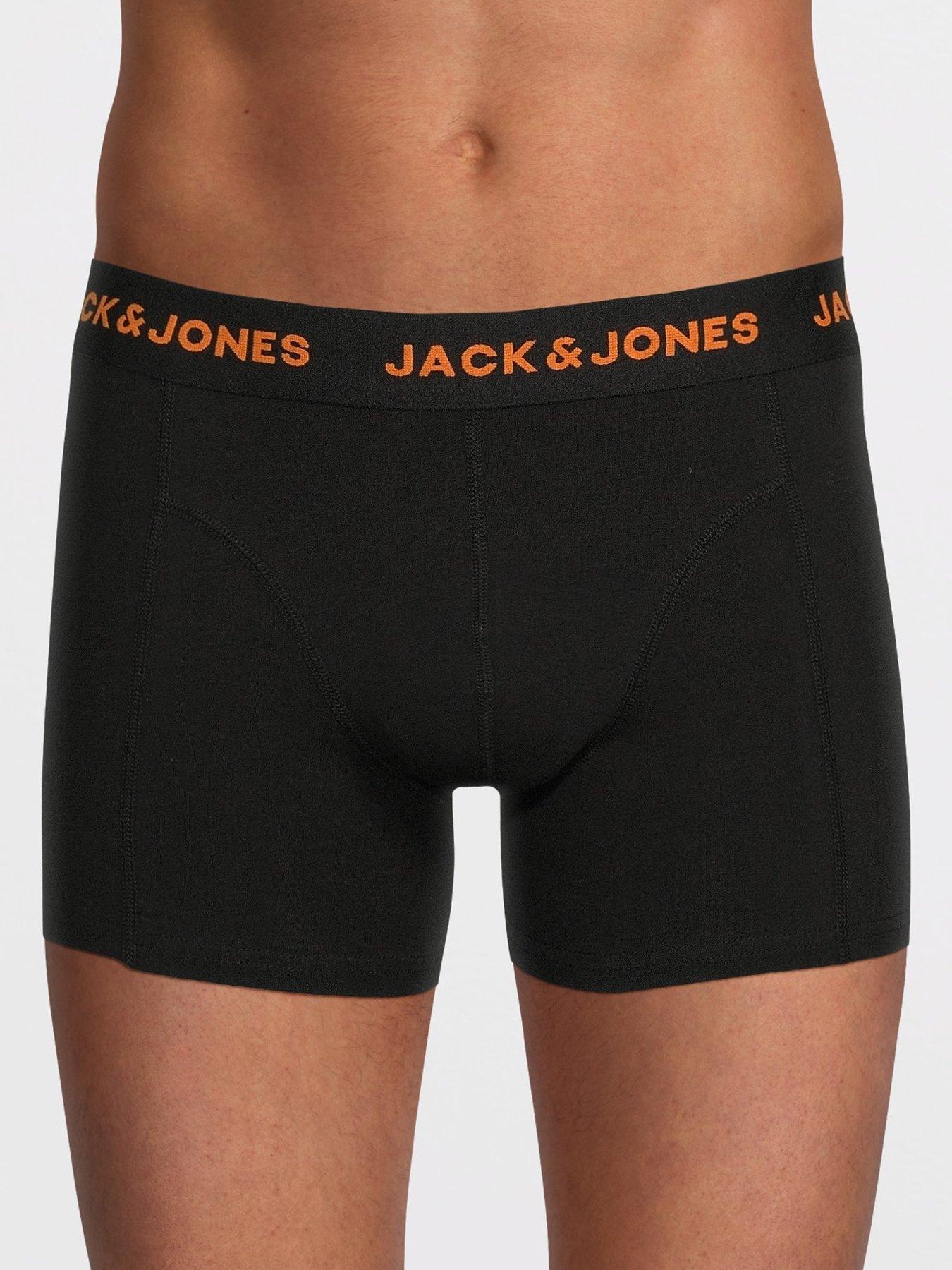 Image 2 of 3 of Jack & Jones Mens Organic Cotton Stretch 5 Pack Trunks - Black