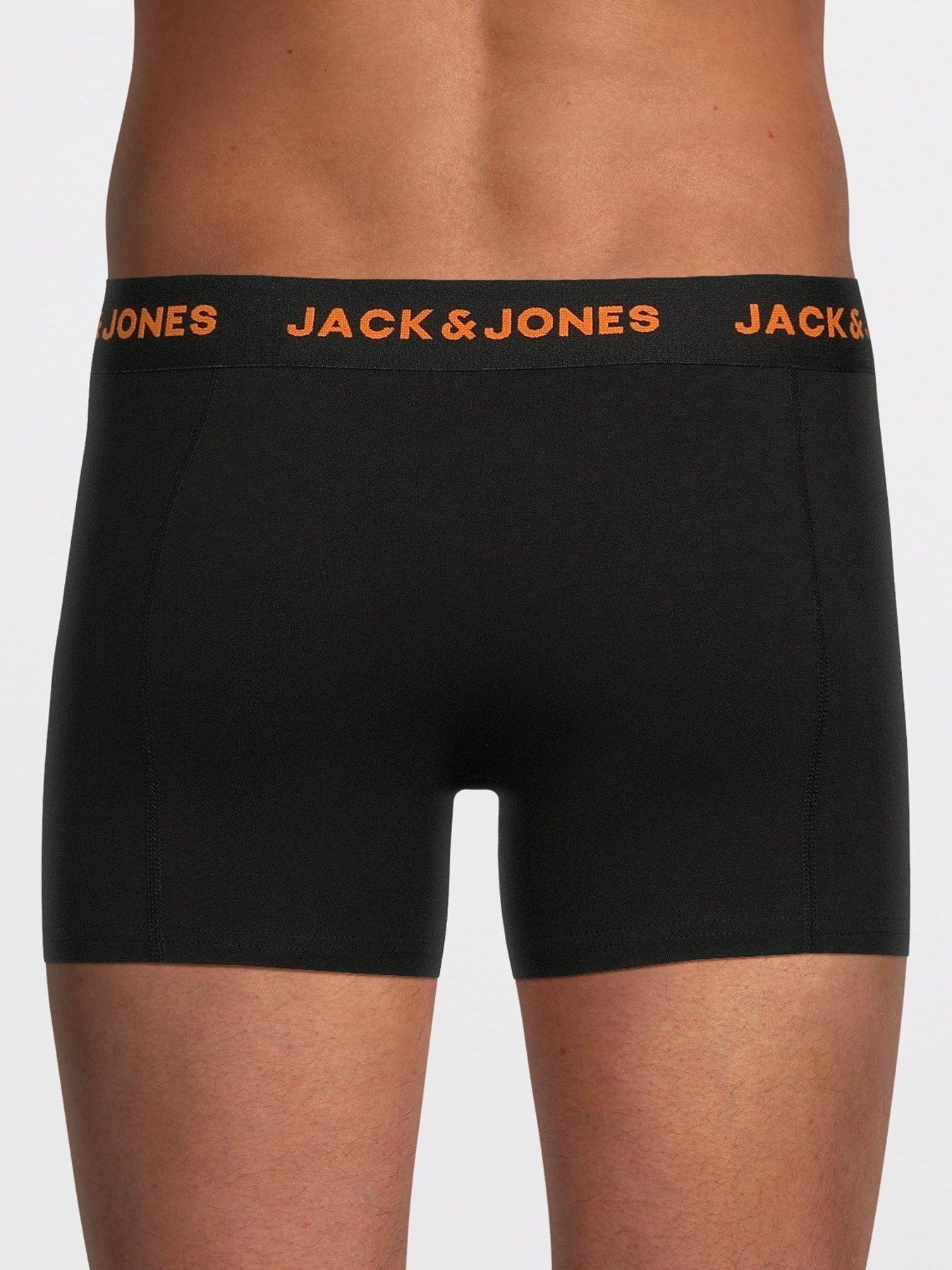Image 3 of 3 of Jack & Jones Mens Organic Cotton Stretch 5 Pack Trunks - Black