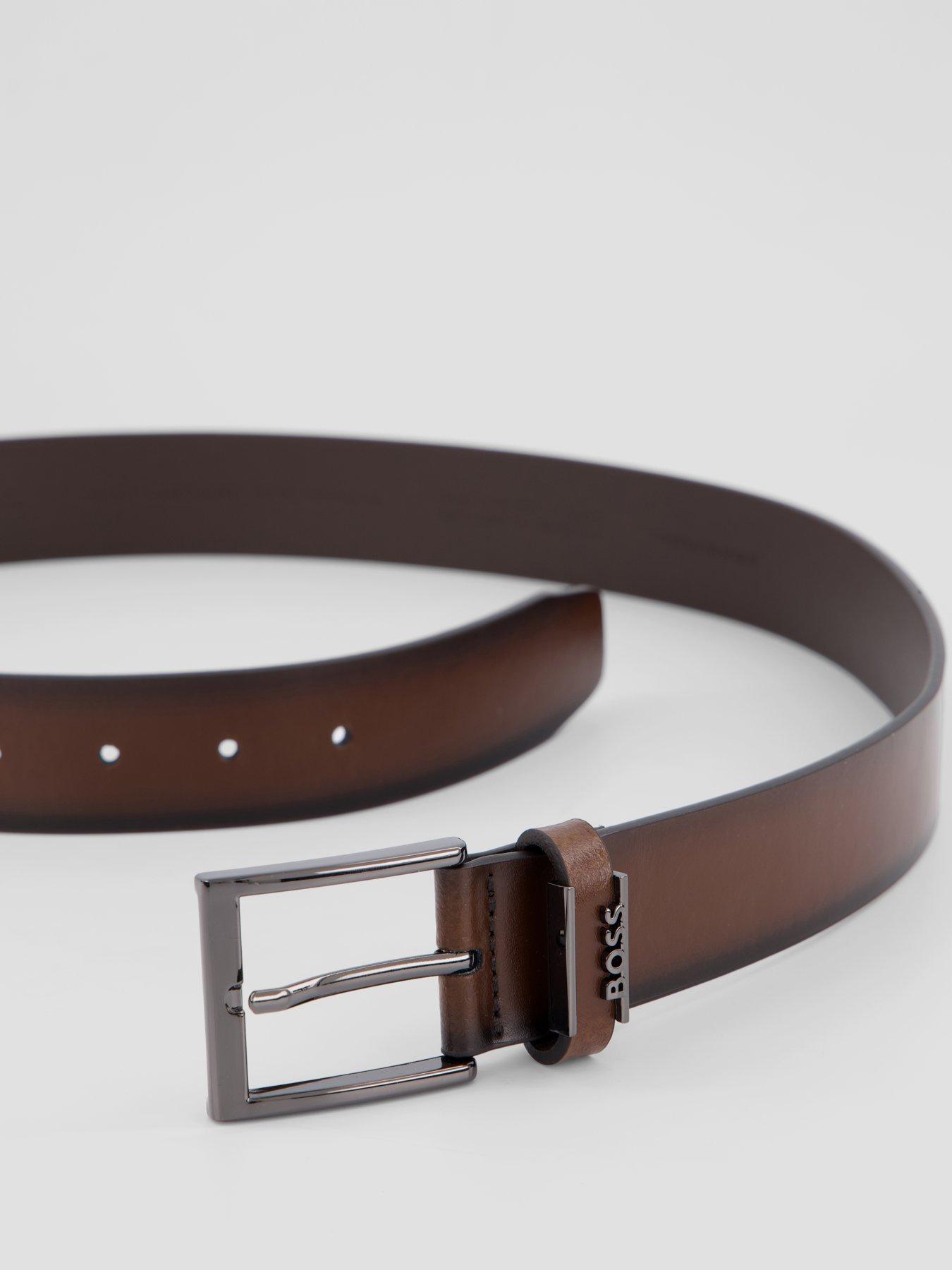 Image 3 of 4 of BOSS Cole Emblem Logo Formal Leather Belt - Brown