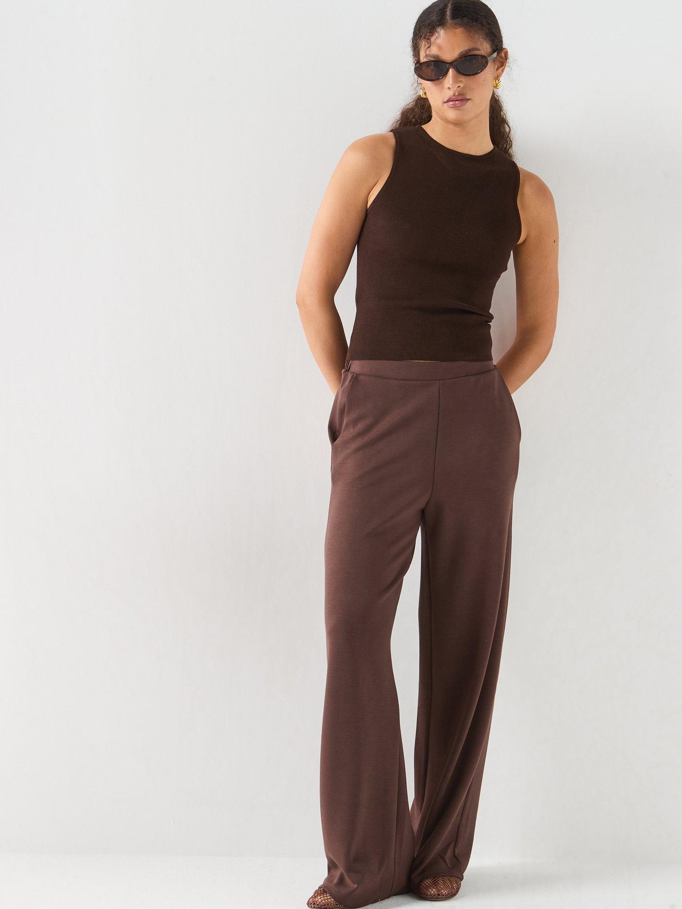 Image 5 of 6 of PIECES Michelle Scuba High Waist Trousers