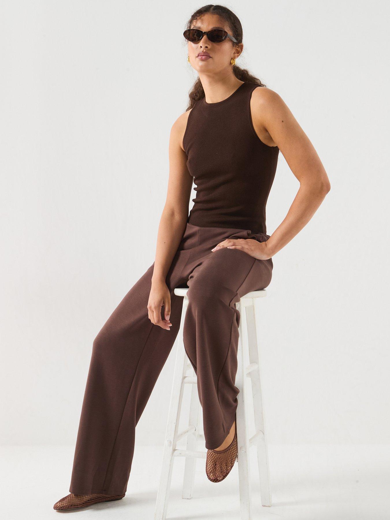 Image 6 of 6 of PIECES Michelle Scuba High Waist Trousers