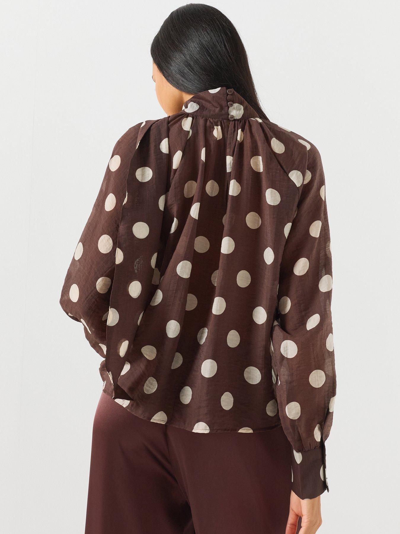 Image 2 of 6 of JDY Women's Fay Bow Detail Blouse - Coffee Bean