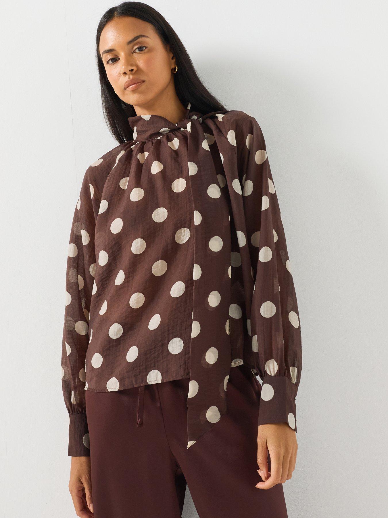 Image 5 of 6 of JDY Women's Fay Bow Detail Blouse - Coffee Bean