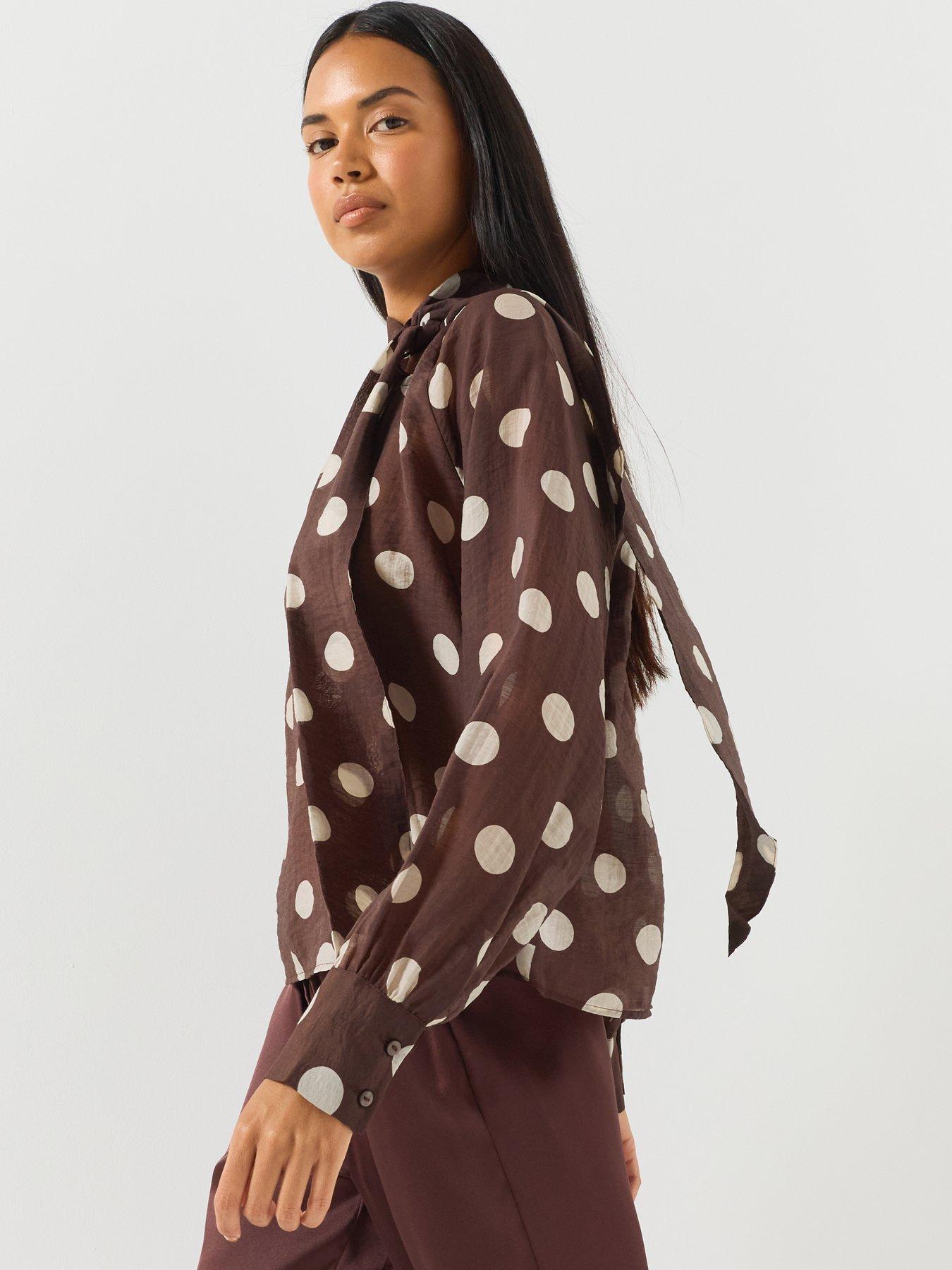 Image 6 of 6 of JDY Women's Fay Bow Detail Blouse - Coffee Bean