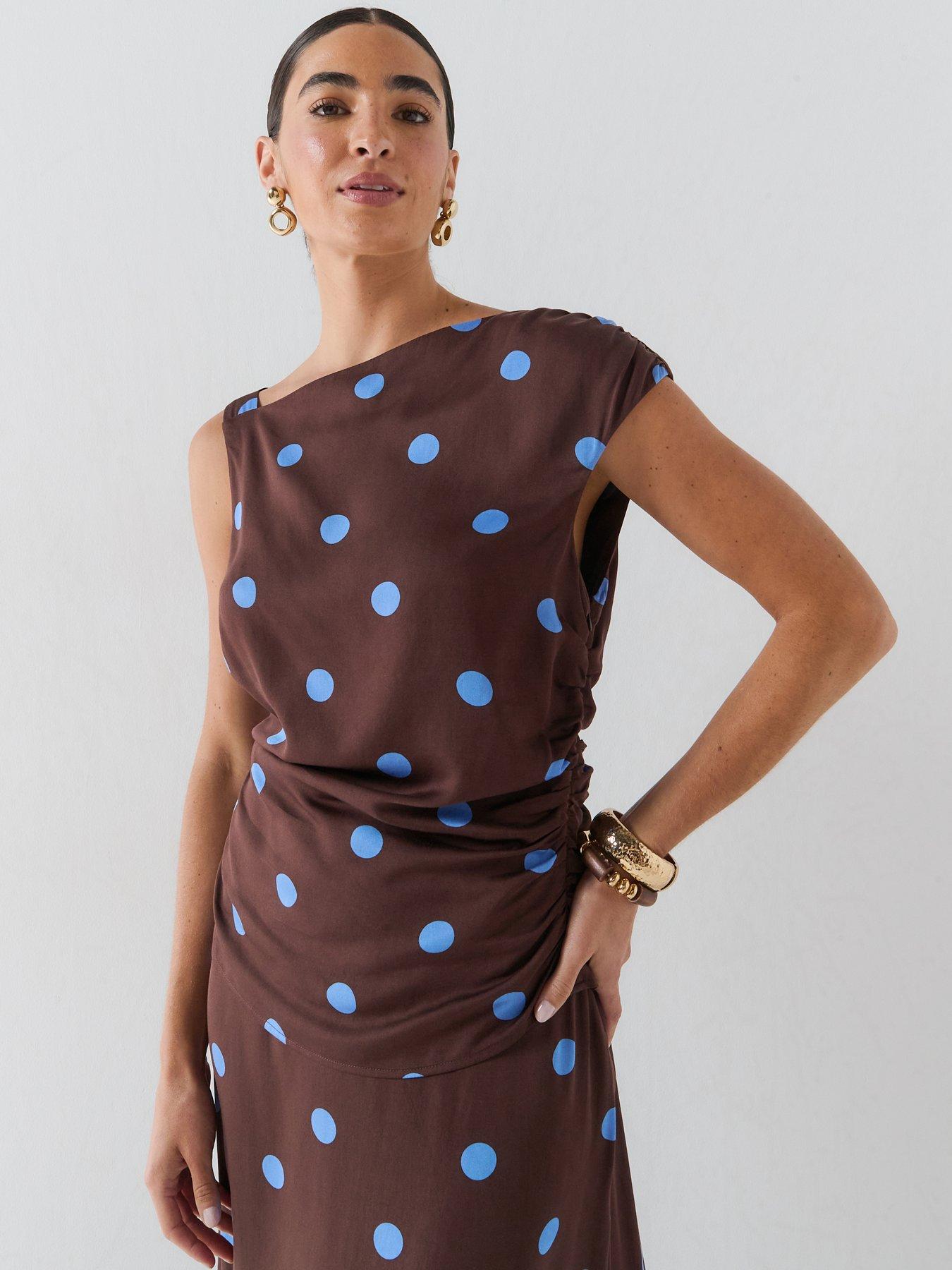 Only Onlamara S/L Shoulder Top Wvn - Brown
