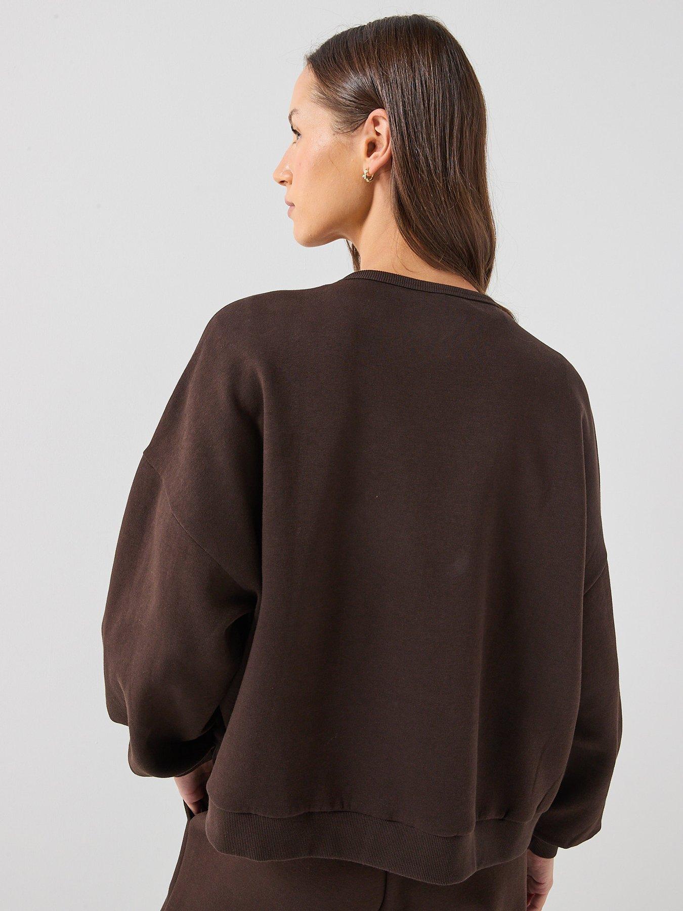 Image 2 of 5 of Vero Moda Women's Oversized Crew Neck Sweatshirt - Brown