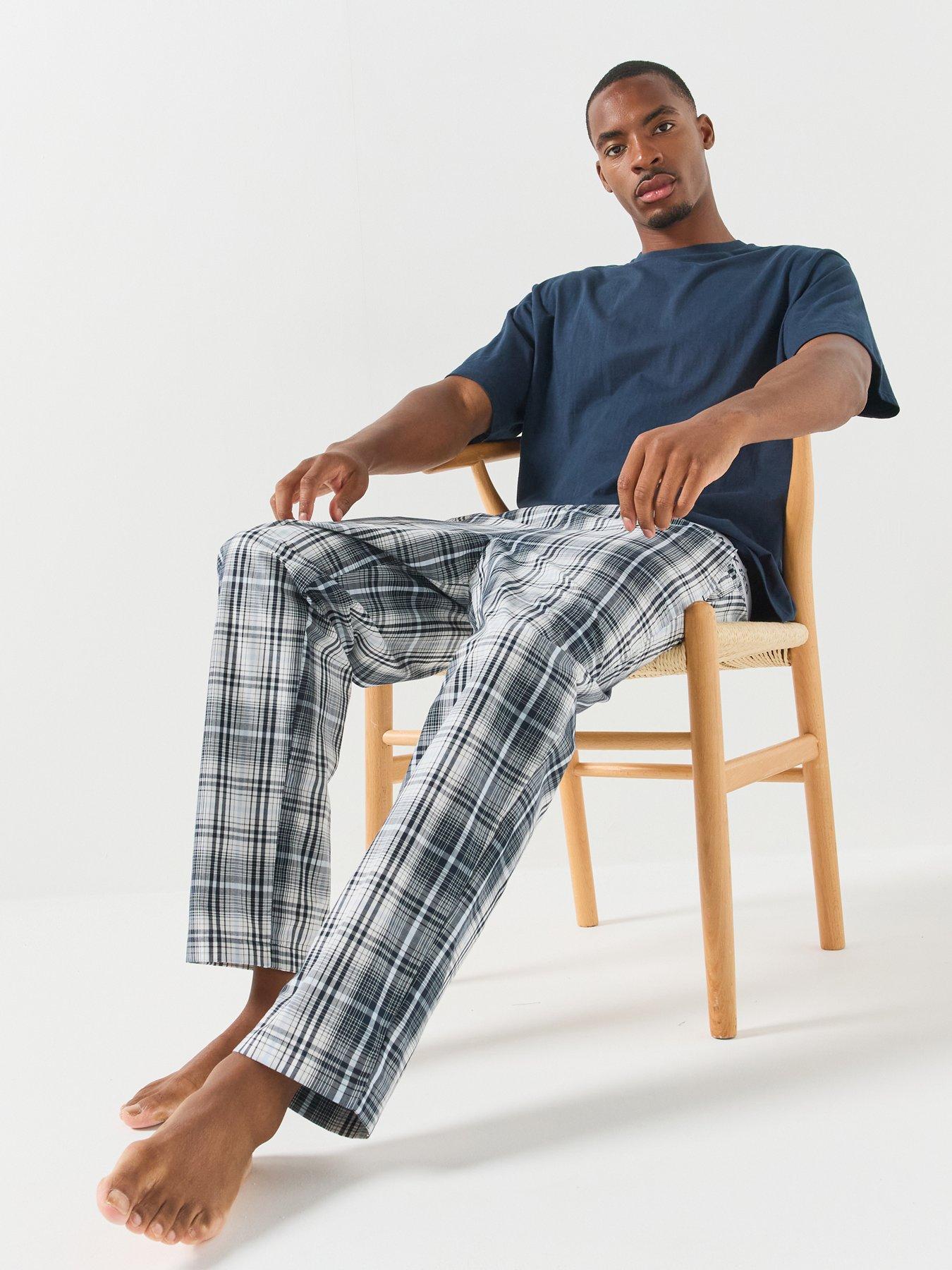 Image 1 of 5 of Jack & Jones Mens Tristan Soft Feel Printed Lounge Set - Black