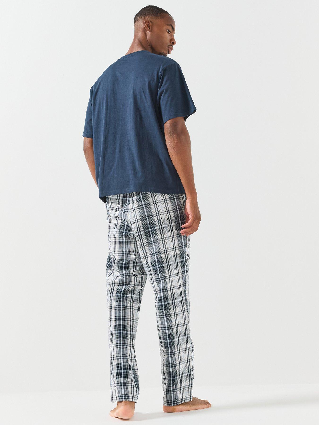 Image 2 of 5 of Jack & Jones Mens Tristan Soft Feel Printed Lounge Set - Black