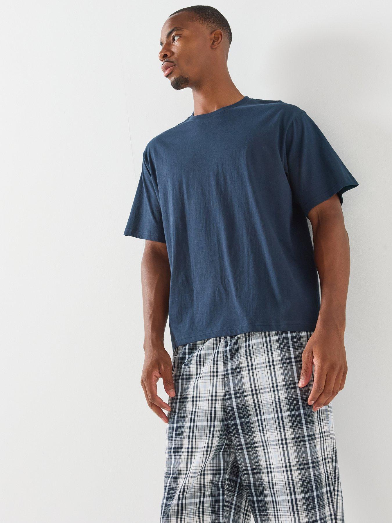 Image 4 of 5 of Jack & Jones Mens Tristan Soft Feel Printed Lounge Set - Black