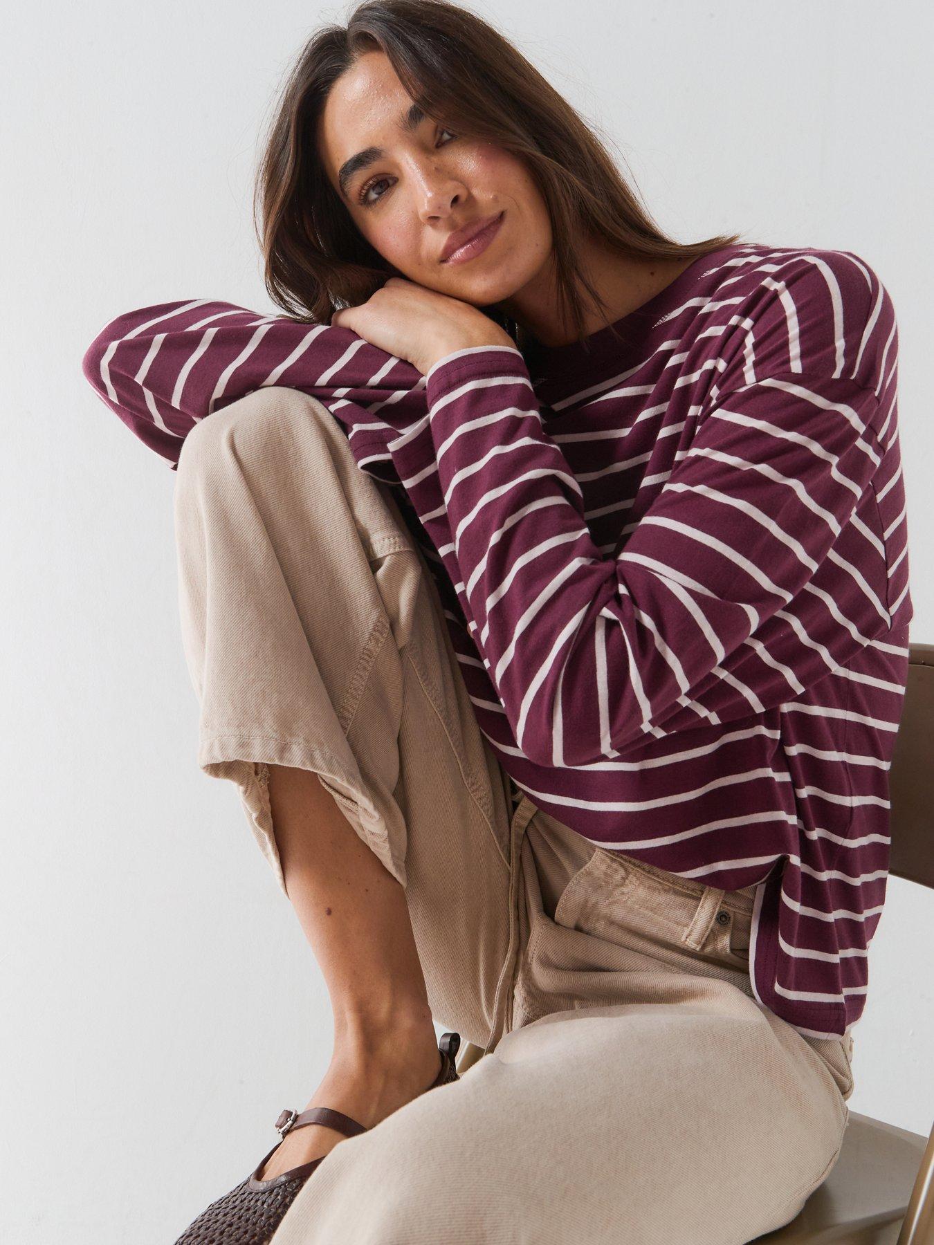 Image 4 of 6 of Only Happy Stripe Long Sleeve T-shirt