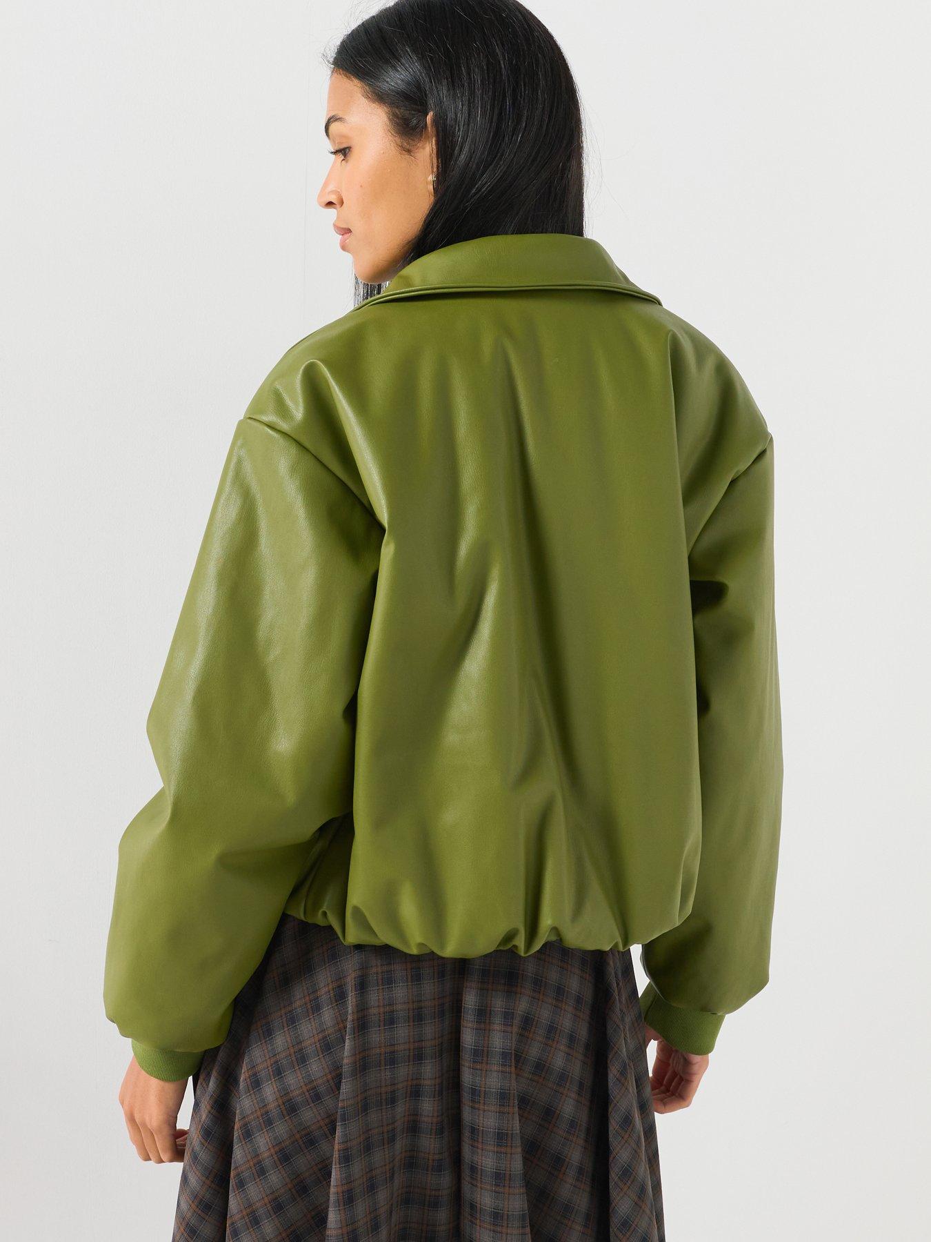 Image 2 of 5 of PIECES Pu Padded Bomber Jacket