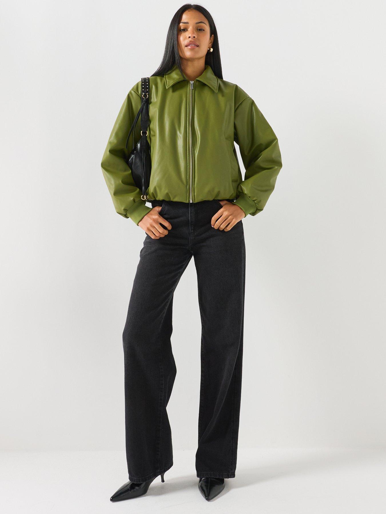 Image 5 of 5 of PIECES Pu Padded Bomber Jacket