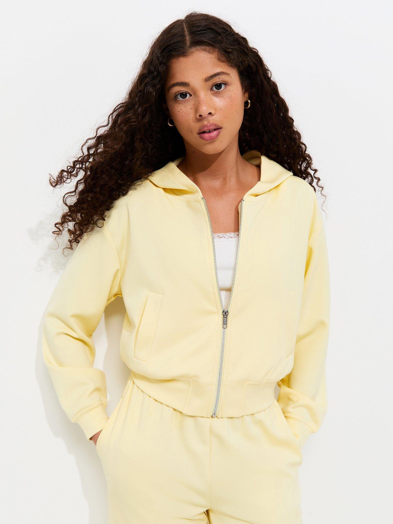 New Look 915 Girls Light Yellow Soft Touch Zipped Hoody
