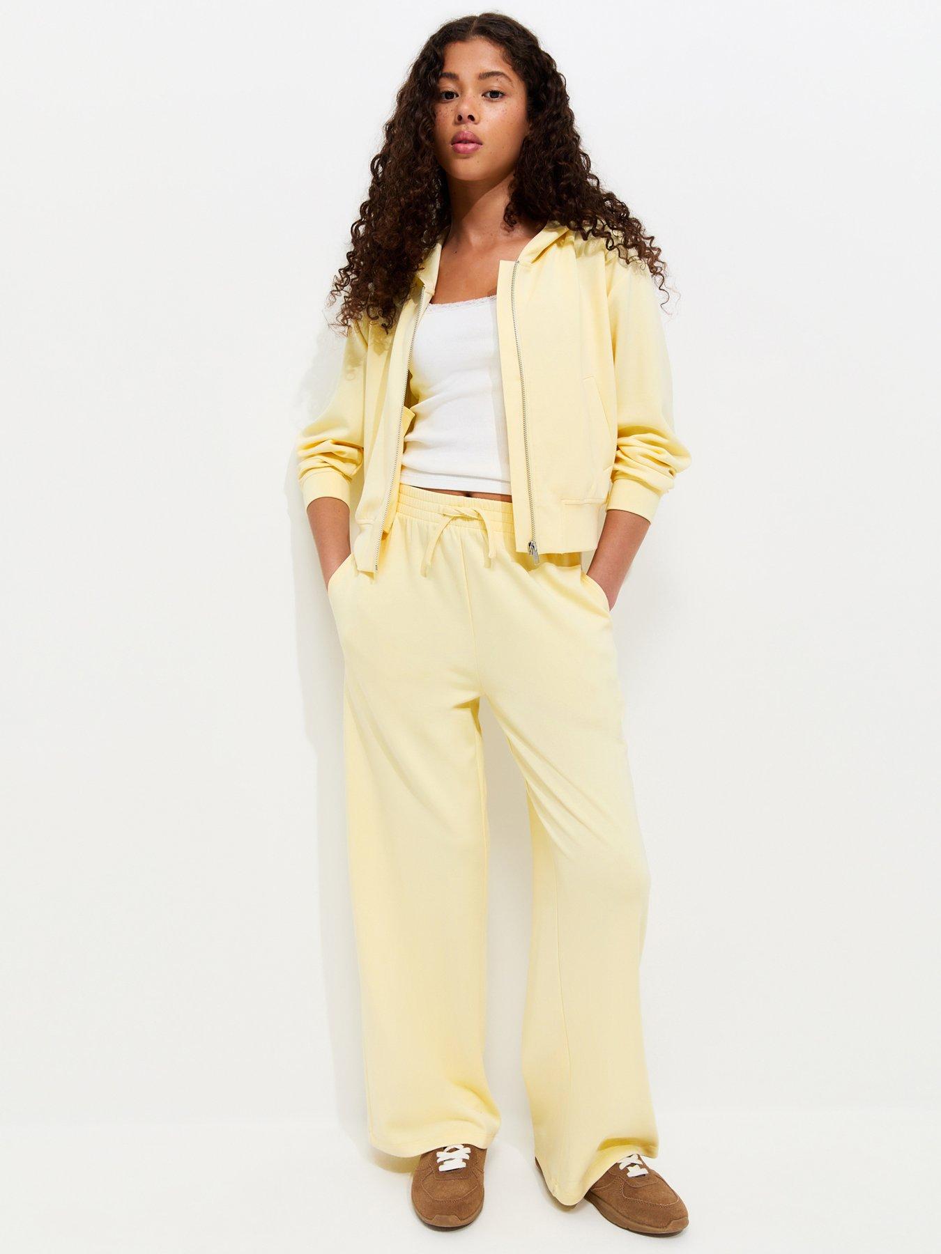New Look 915 Girls Soft Touch Wide Leg Joggers - Yellow