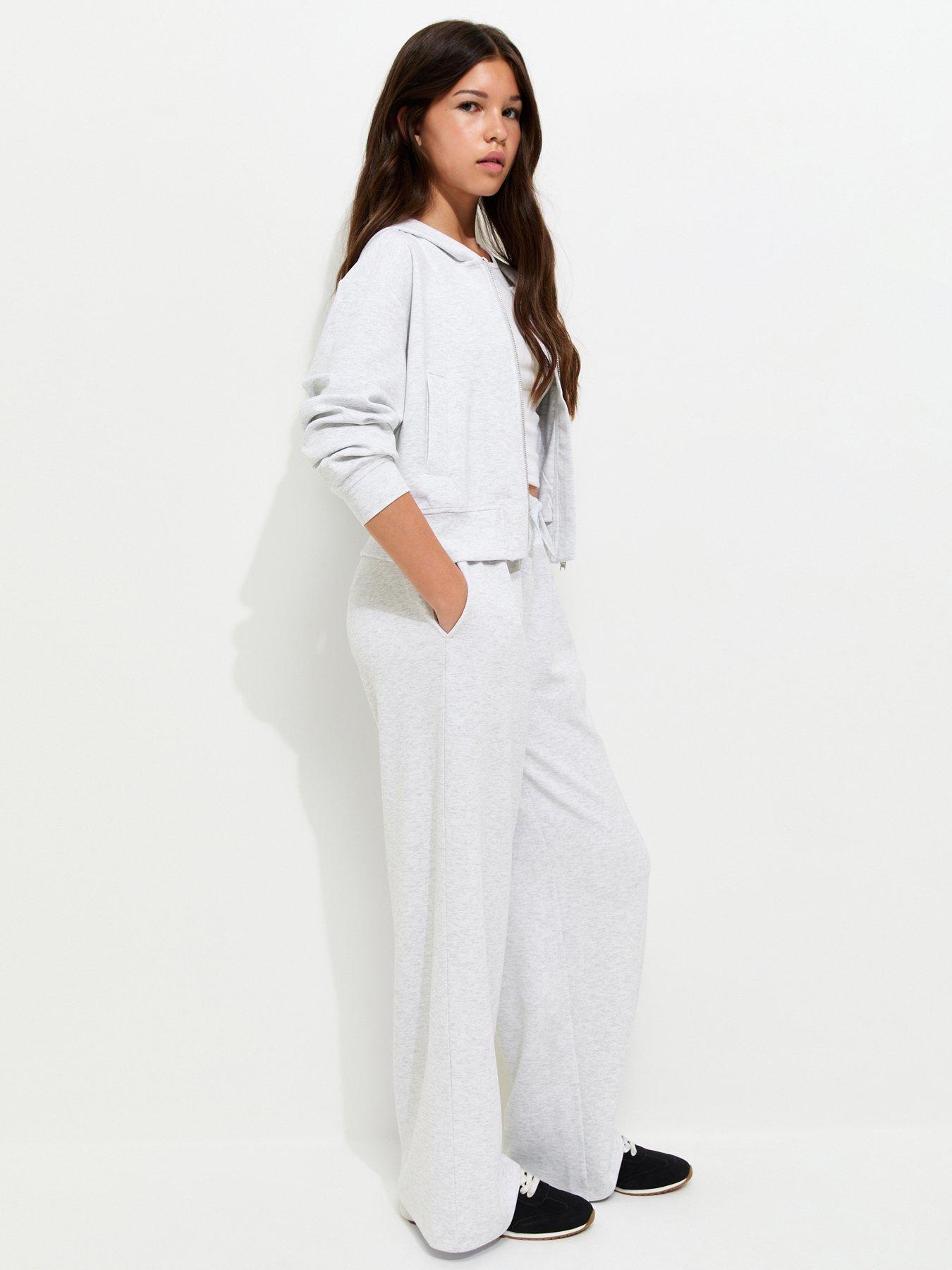 New Look 915 Girls Soft Touch Wide Leg Joggers - Grey