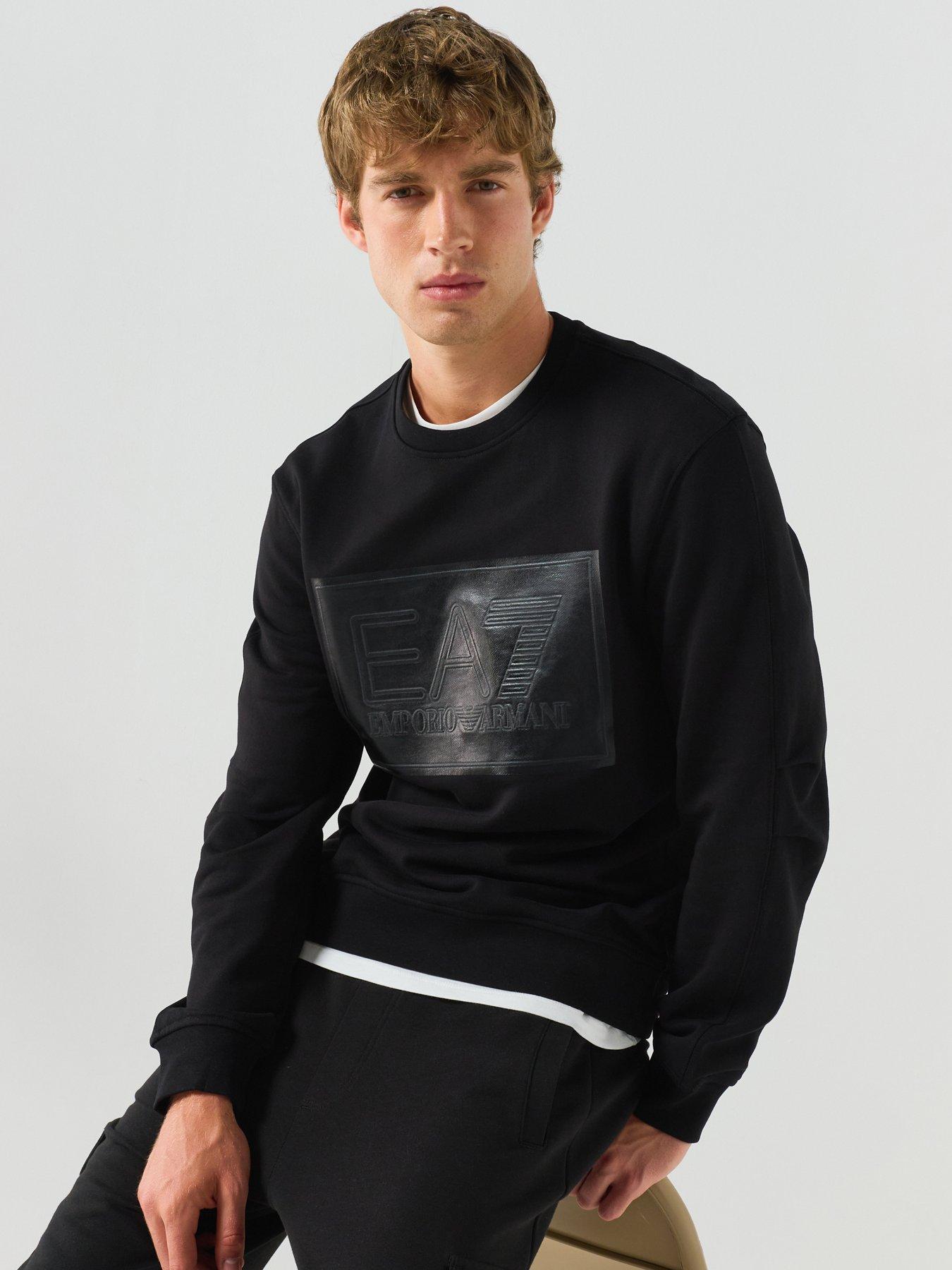 EA7 Emporio Armani Sweatshirt Oversized in Cotton Jersey - Black