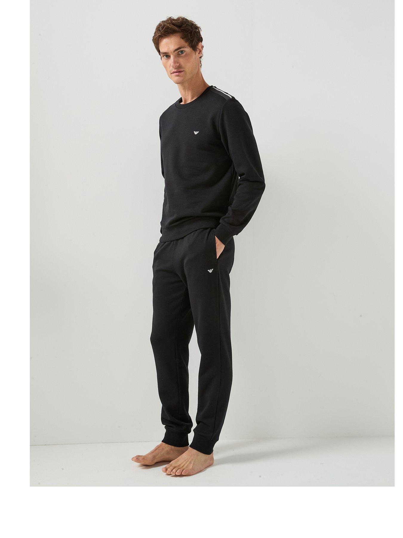 Image 1 of 6 of Emporio Armani Bodywear Terry Lounge Tracksuit - Black