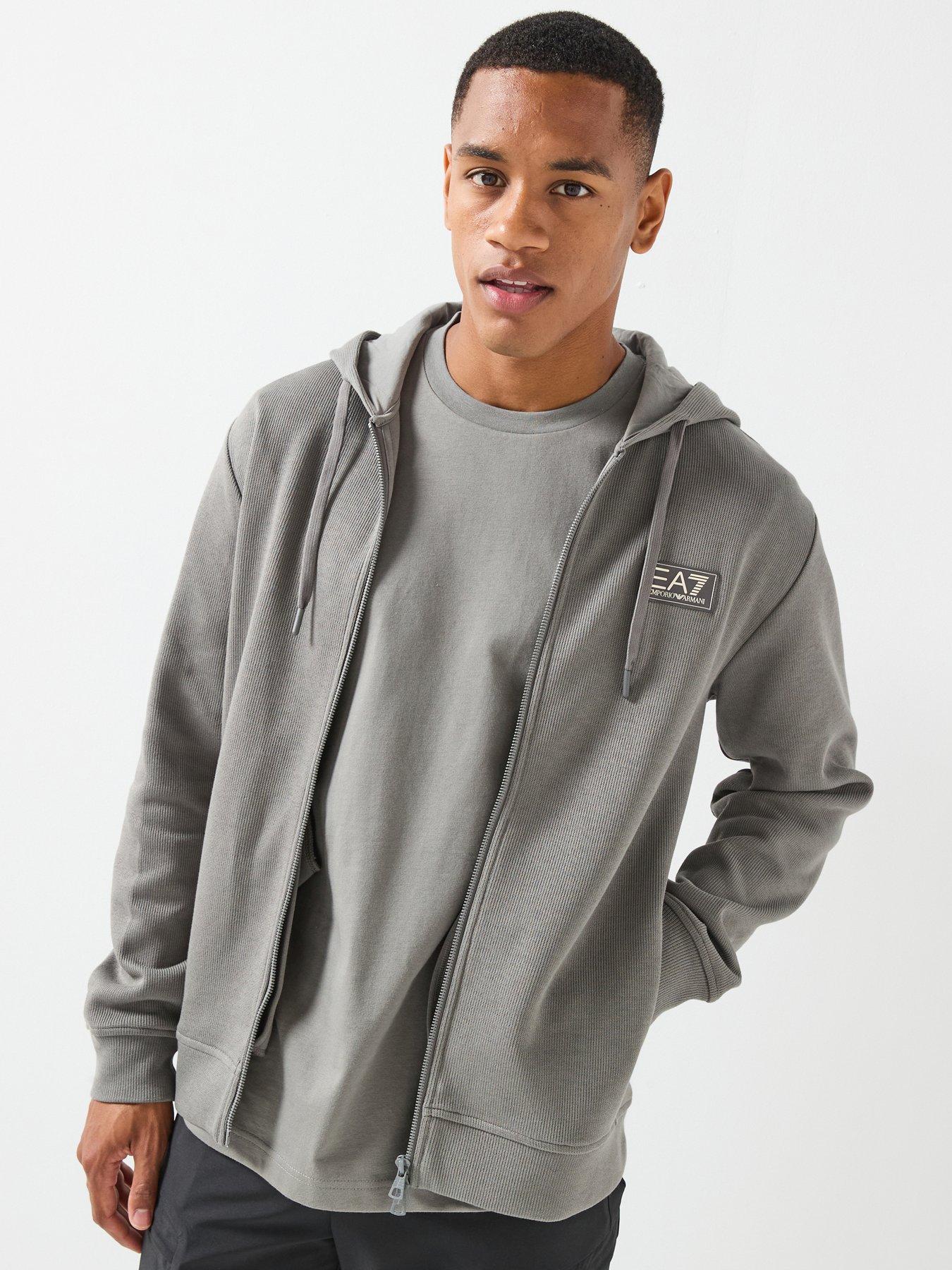 EA7 Emporio Armani Train Refined Zip Through Hoodie - Grey