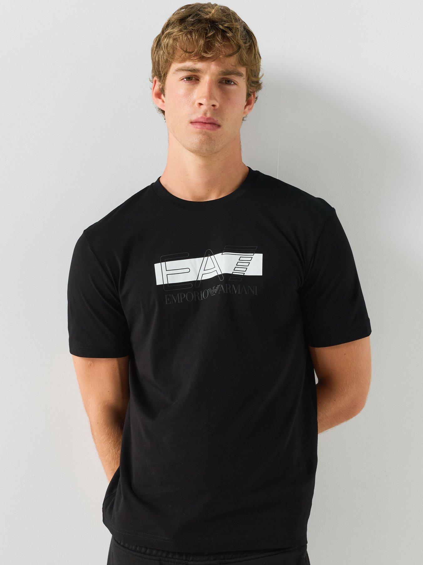 EA7 Emporio Armani T-Shirt with Printed Logo - Black