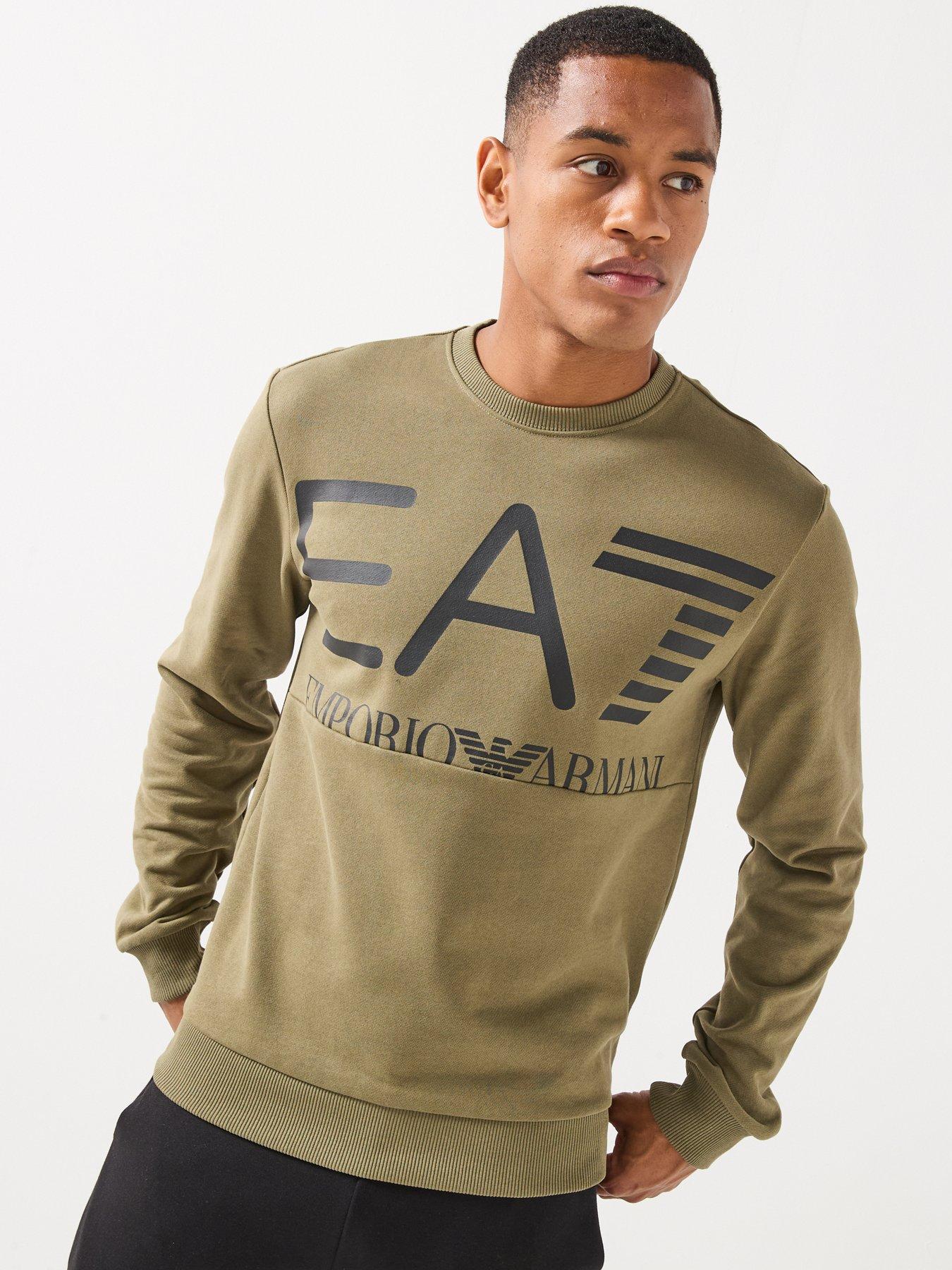 EA7 Emporio Armani Oversized Logo Crew Neck Sweatshirt - Green