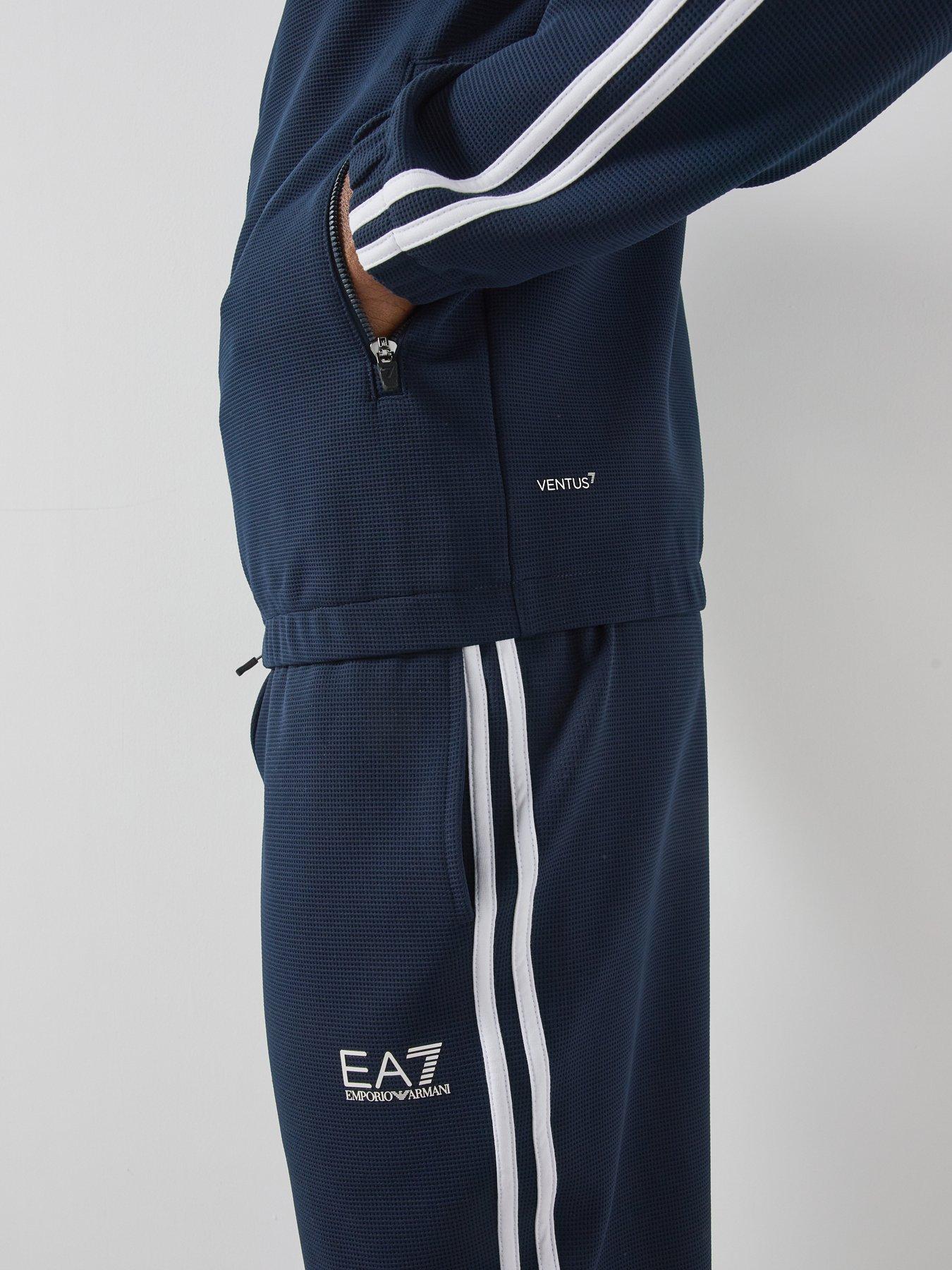Image 4 of 6 of EA7 Emporio Armani Ea7 Emporio Armani Tennis Pro Textured Full Zip Tracksuit