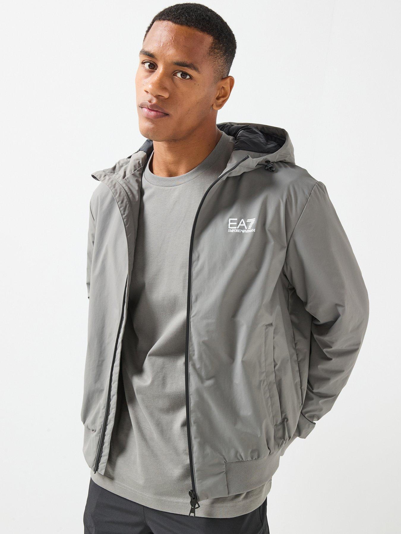 Image 1 of 6 of EA7 Emporio Armani Train Core ID Full Zip Hooded Jacket - Grey