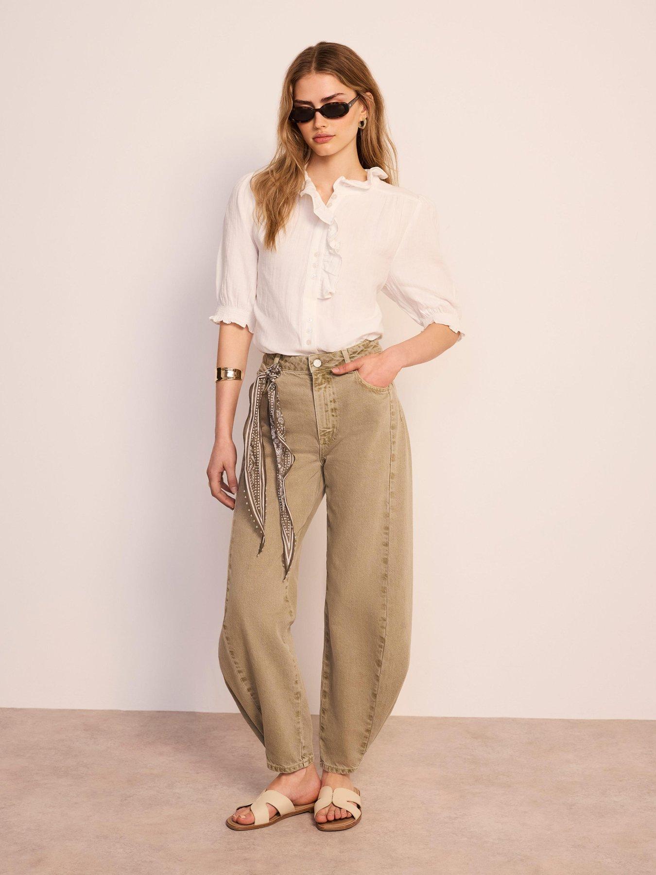 Image 4 of 6 of Mint Velvet Ivory Gauze Blouse - White