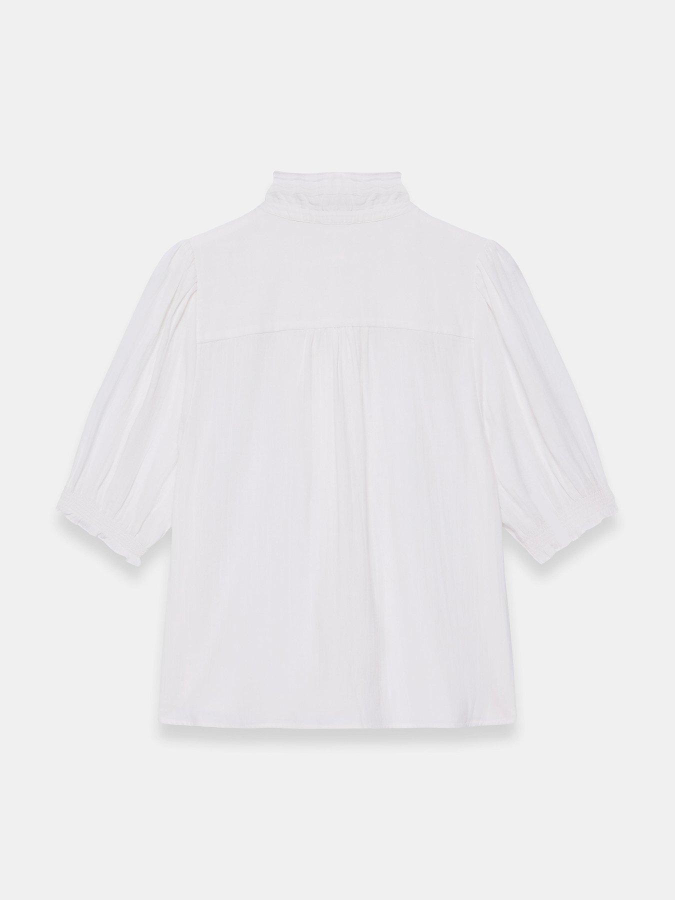 Image 6 of 6 of Mint Velvet Ivory Gauze Blouse - White