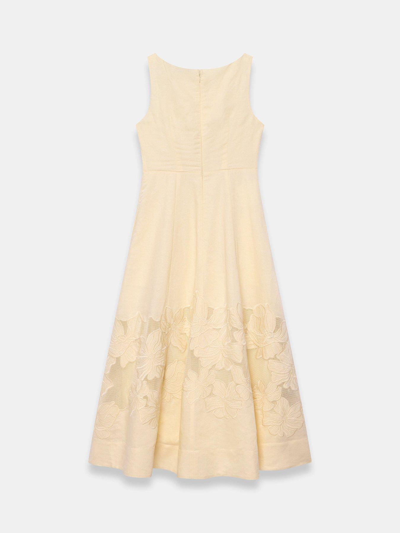 Image 6 of 6 of Mint Velvet Lace Insert Midi Dress - Yellow