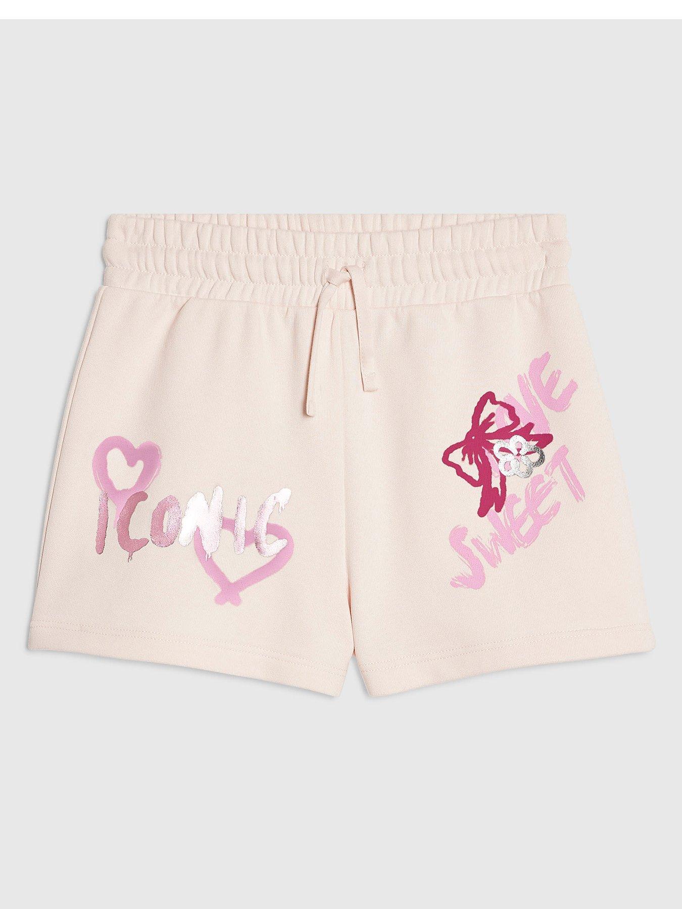 River Island Older Girls Graffiti Icon Shorts - Cream