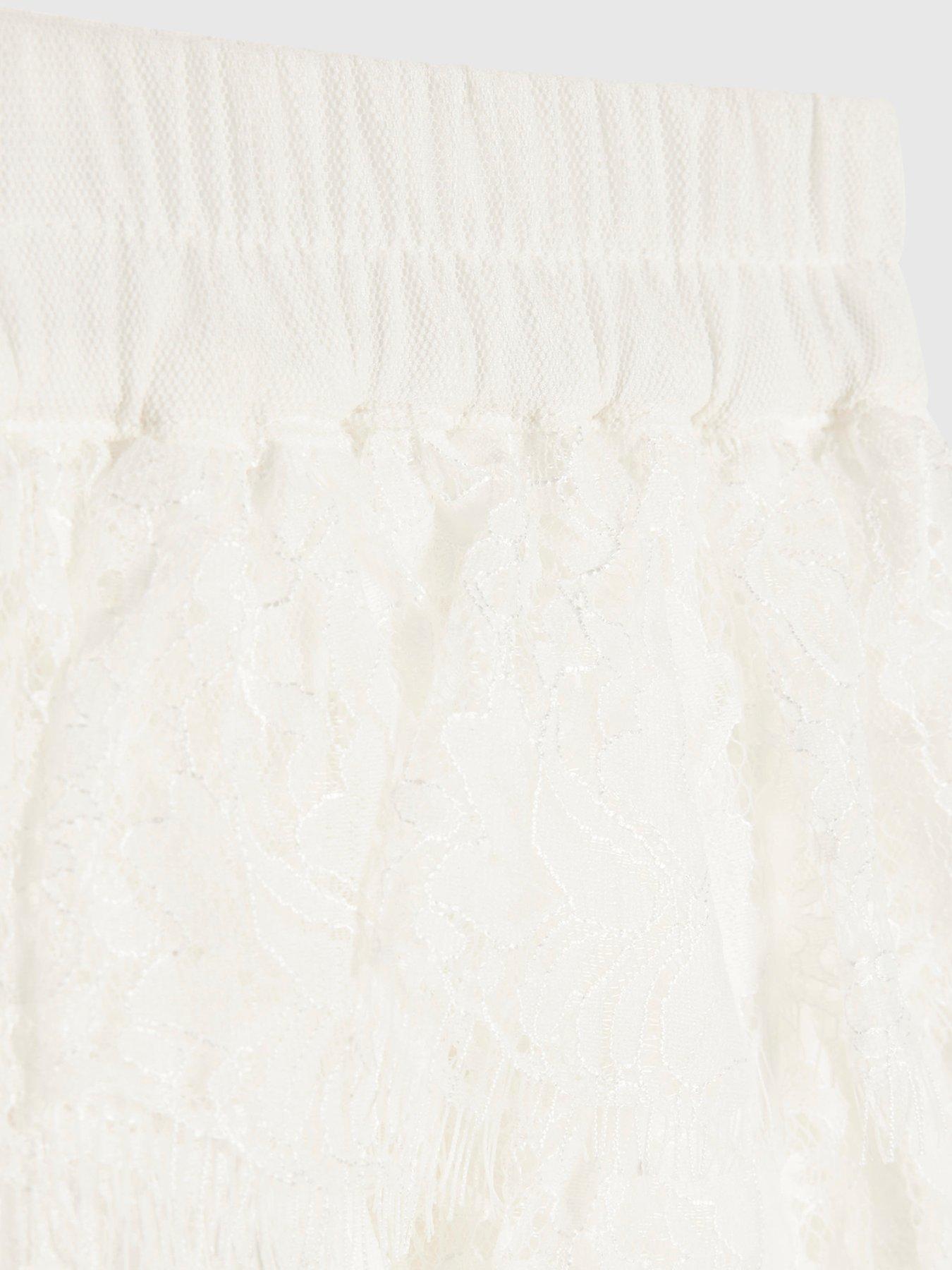 Image 5 of 5 of River Island Older Girls Lace T-Shirt And Ruffle Skirt Set - Cream