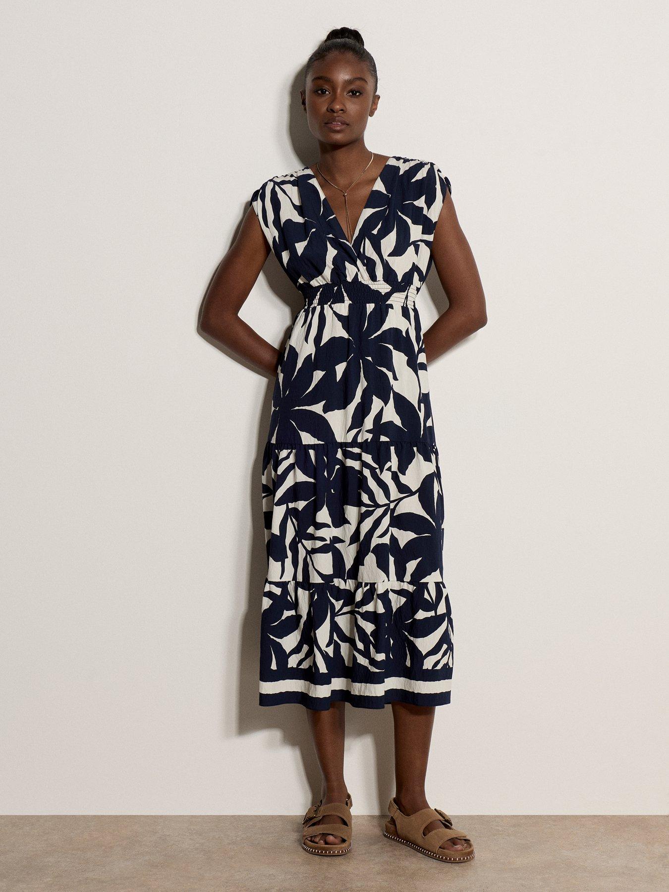 Image 1 of 4 of Apricot Apricot Silhouette Floral Tiered Dress