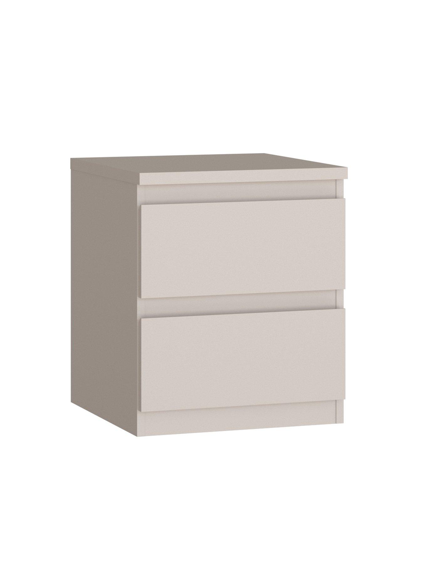 Image 3 of 6 of The Very Collection Lisson 3 Piece Package - 4 Door Mirrored Multi Wardrobe, 5 Drawer Chest and 2 Drawer Bedside Chest - Oatmeal - FSC&reg; Certified
